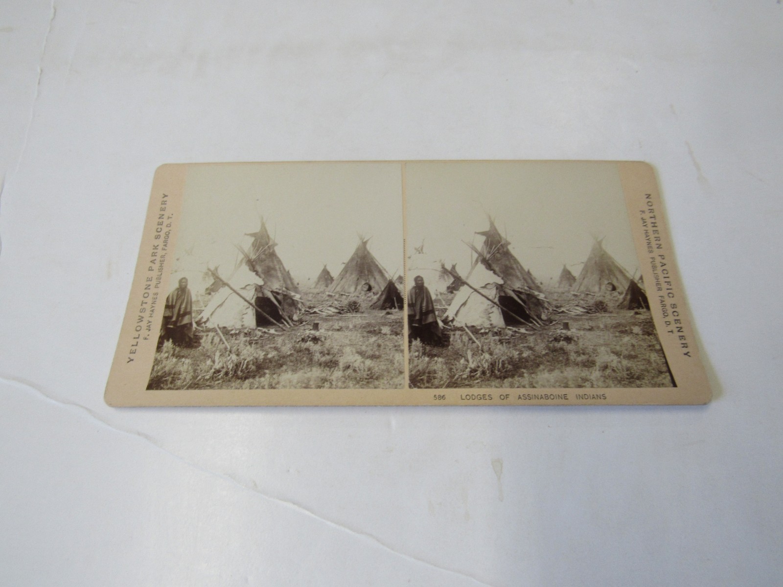 Rare Native American Stereoview Lodges of the Assiniboine Indians