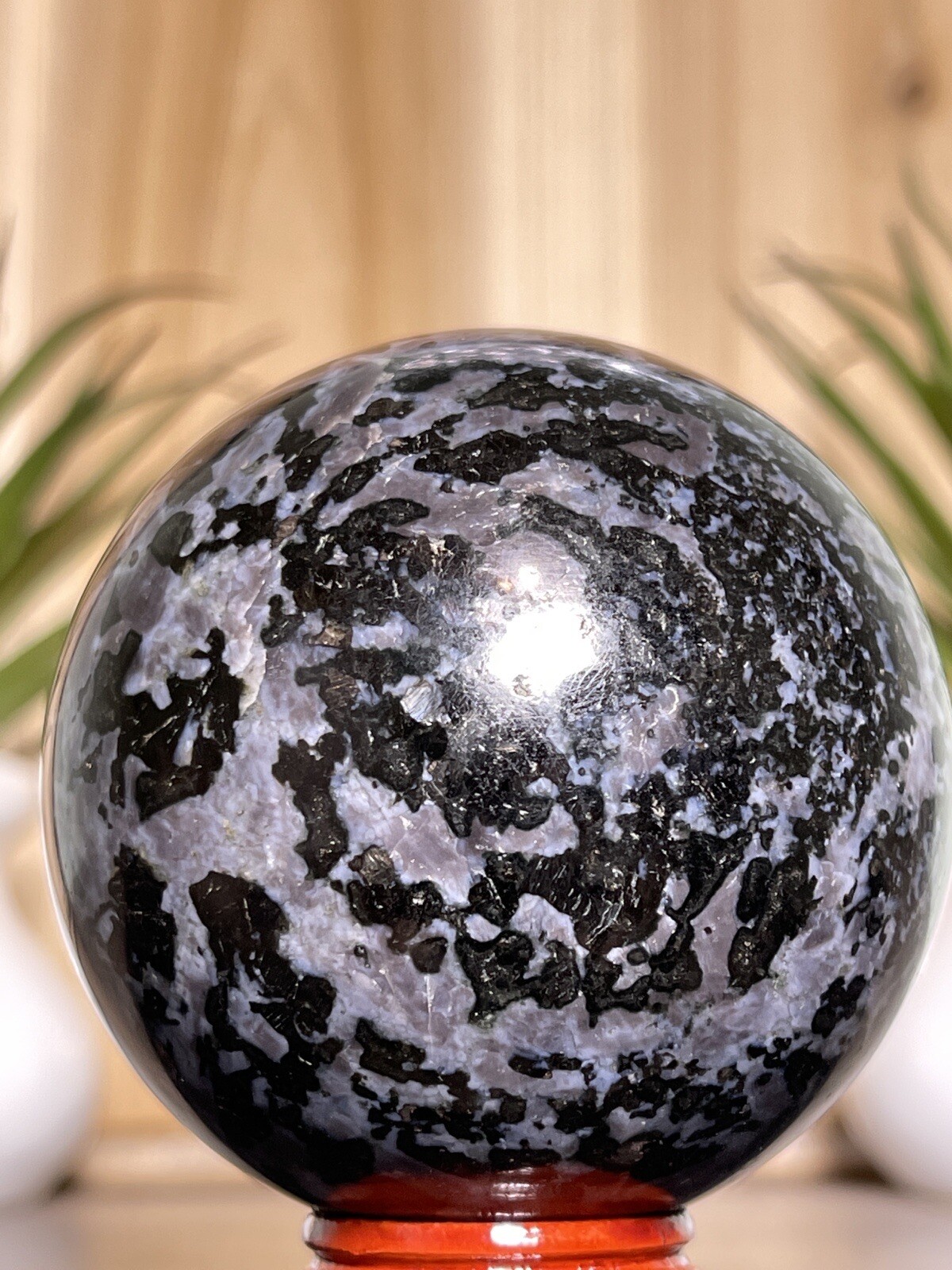 66mm INDIGO GABBRO SPHERE – Mystic Merlinite Mineral Feldspar Crystal Chakra