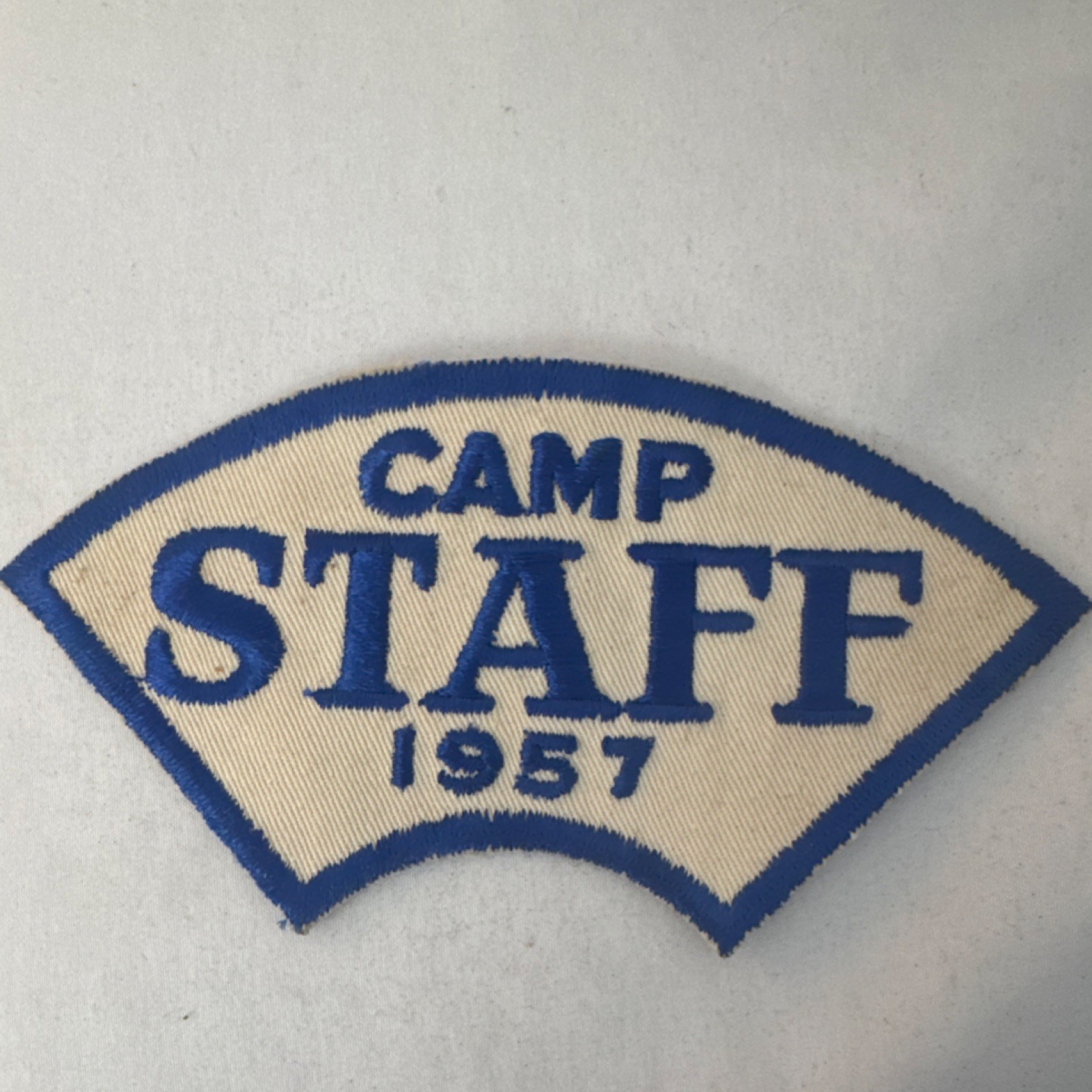 Boy Scouts Camp Staff Patch Blue White 1957 Collectible Single Unit Rare