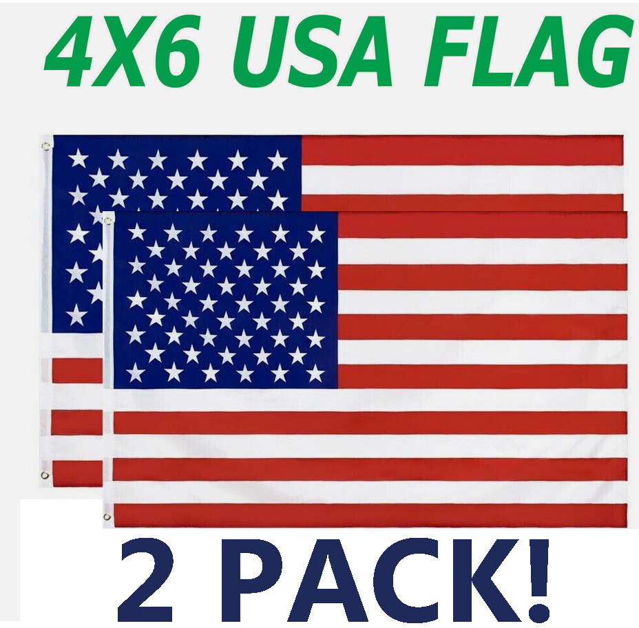 4×6 FT Outdoor Embroidered American Flag Made in USA Luxury Embroidered Star US