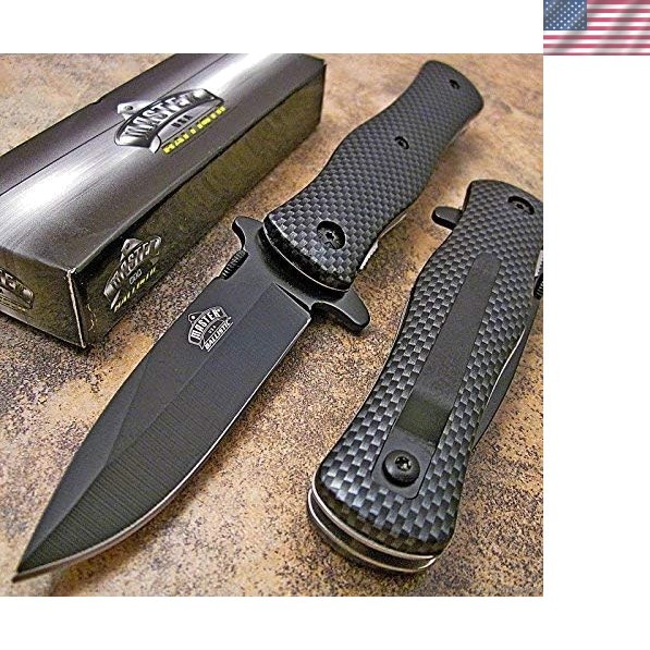 Master Carbon Fiber Drop Point Spring Assisted Opening Tactical Pocket Knife NEW