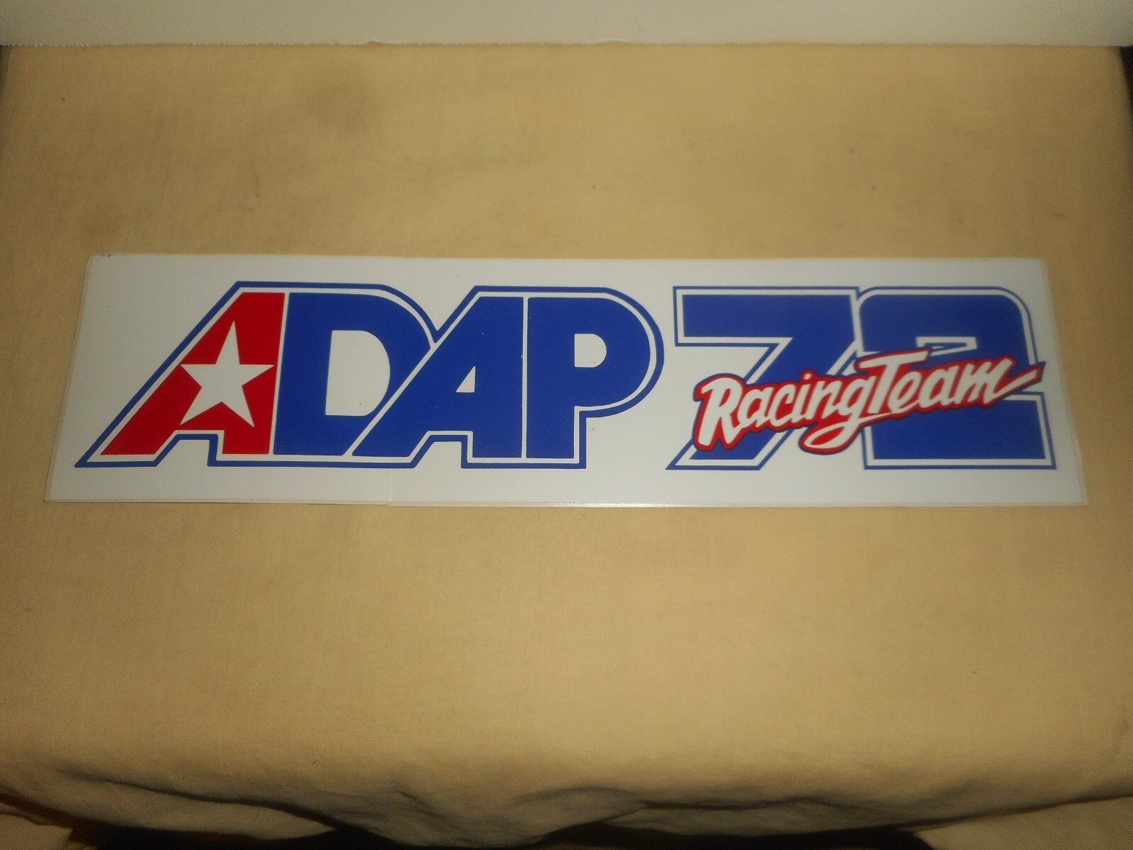 Vintage ADAP 72 RACING TEAM NASCAR Bumper Sticker Car Truck Decal 11 1/2″ x 3″