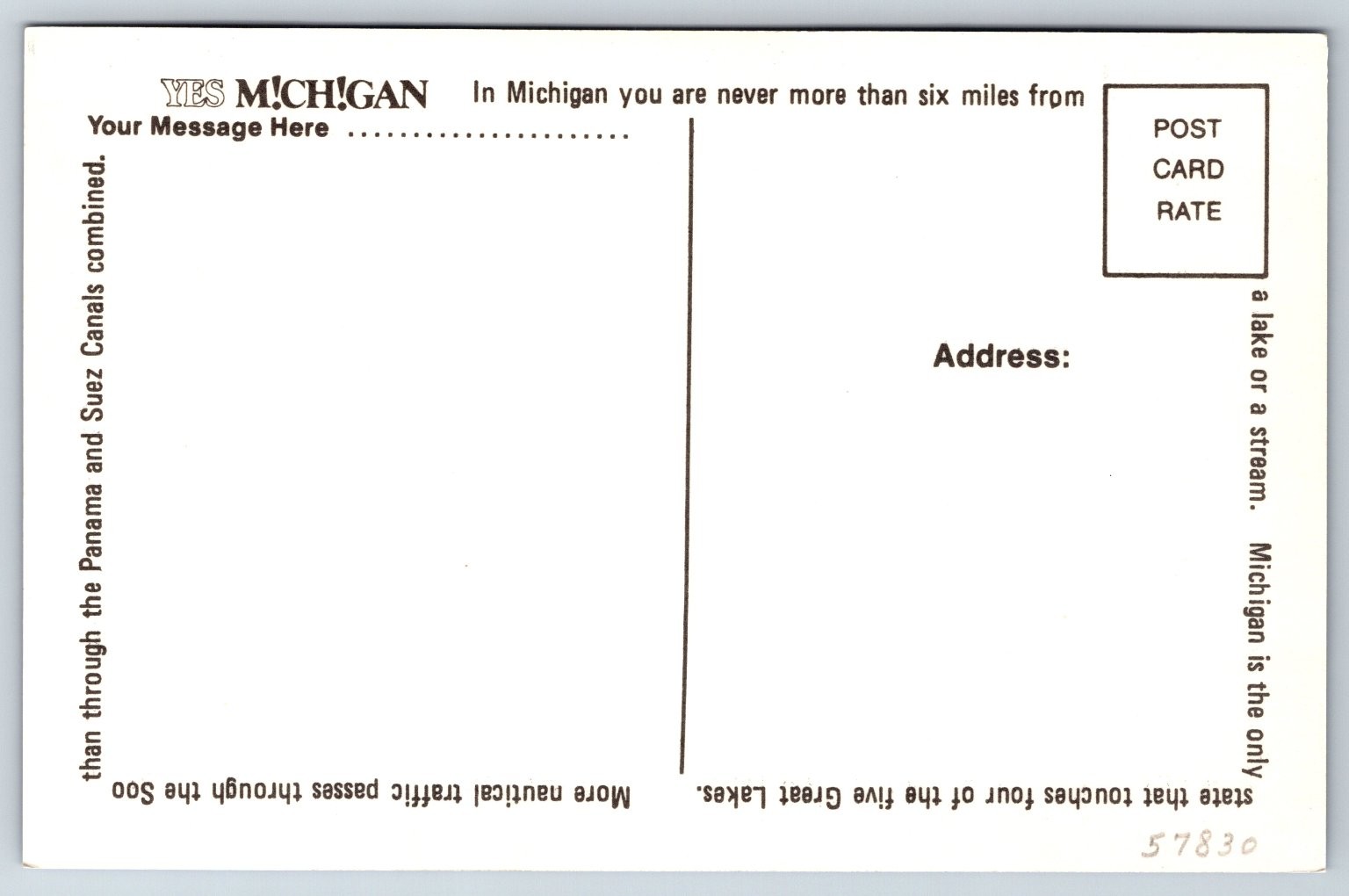 YES M!CH!GAN Postcard Michigan State Map Great Lakes Promotional Slogan