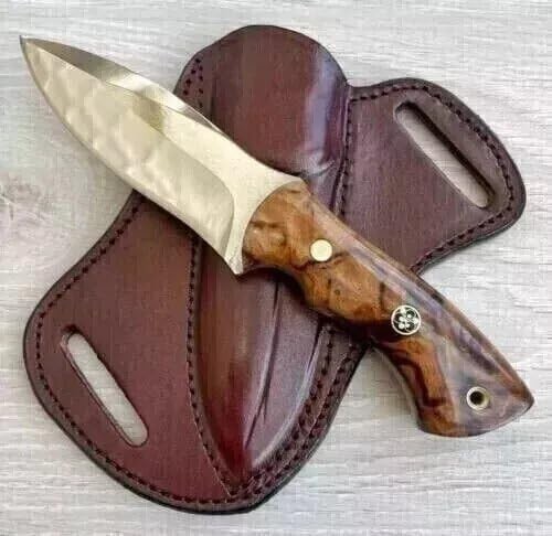 Custom handmade Hunting Knife D2 Steel 1075 and Bush craft Knife with sheath