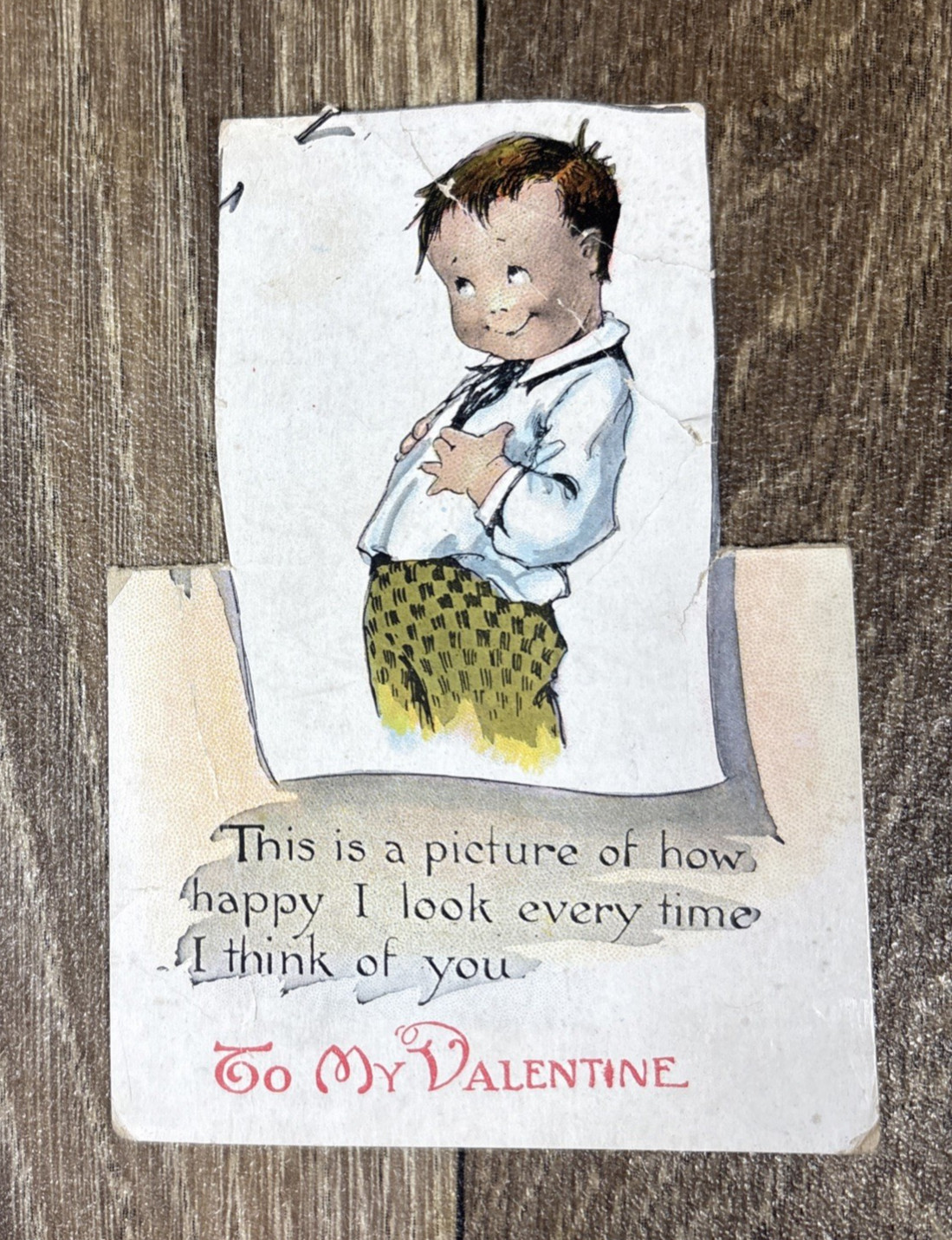 Vintage Valentines Day Card Little Boy How Happy I Look