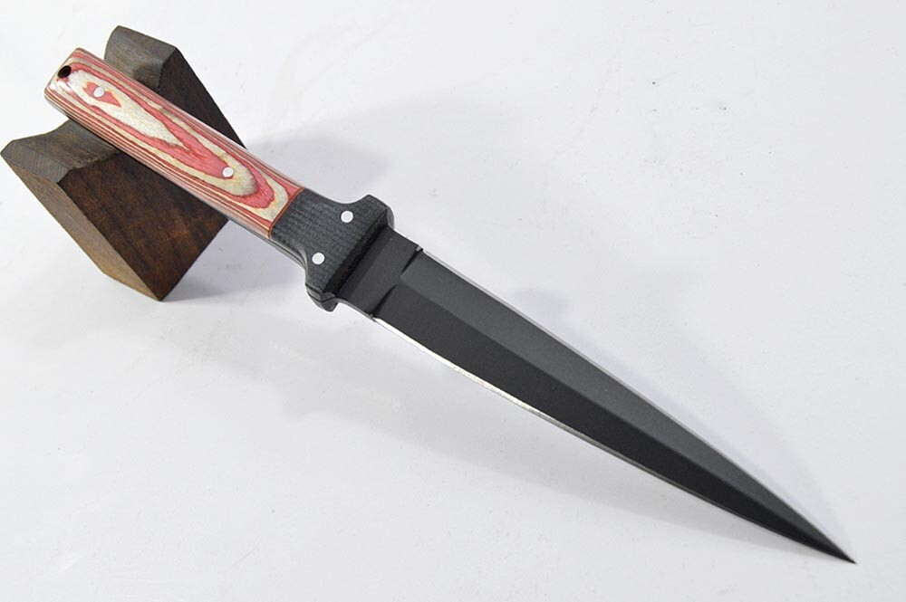 10.5″KMA BLACK COATED HIGH CARBON STEEL FULL TANG COMBAT DAGGER KNIFE 9927