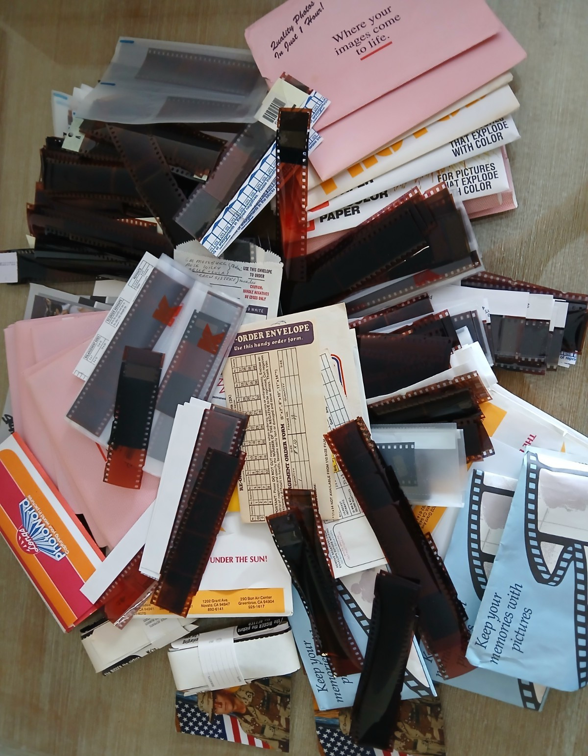 Un-Searched Vintage Color 35mm Negatives (50) Strips 150-200 Photos (Lot #1)