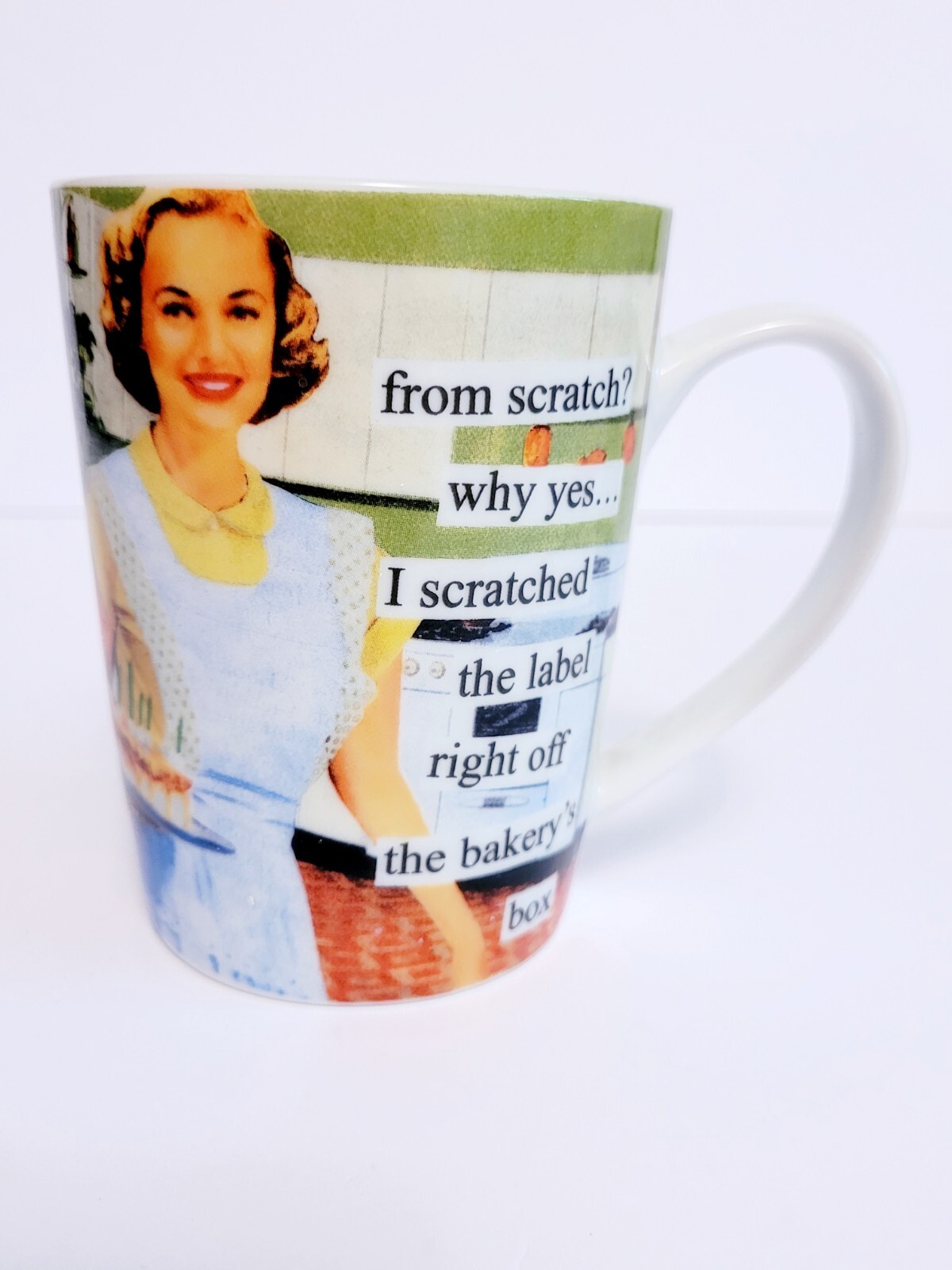 Anne Taintor Retro Coffee Mug Humor ppd „From Scratch? Why Yes“ Porcelain 10 oz.