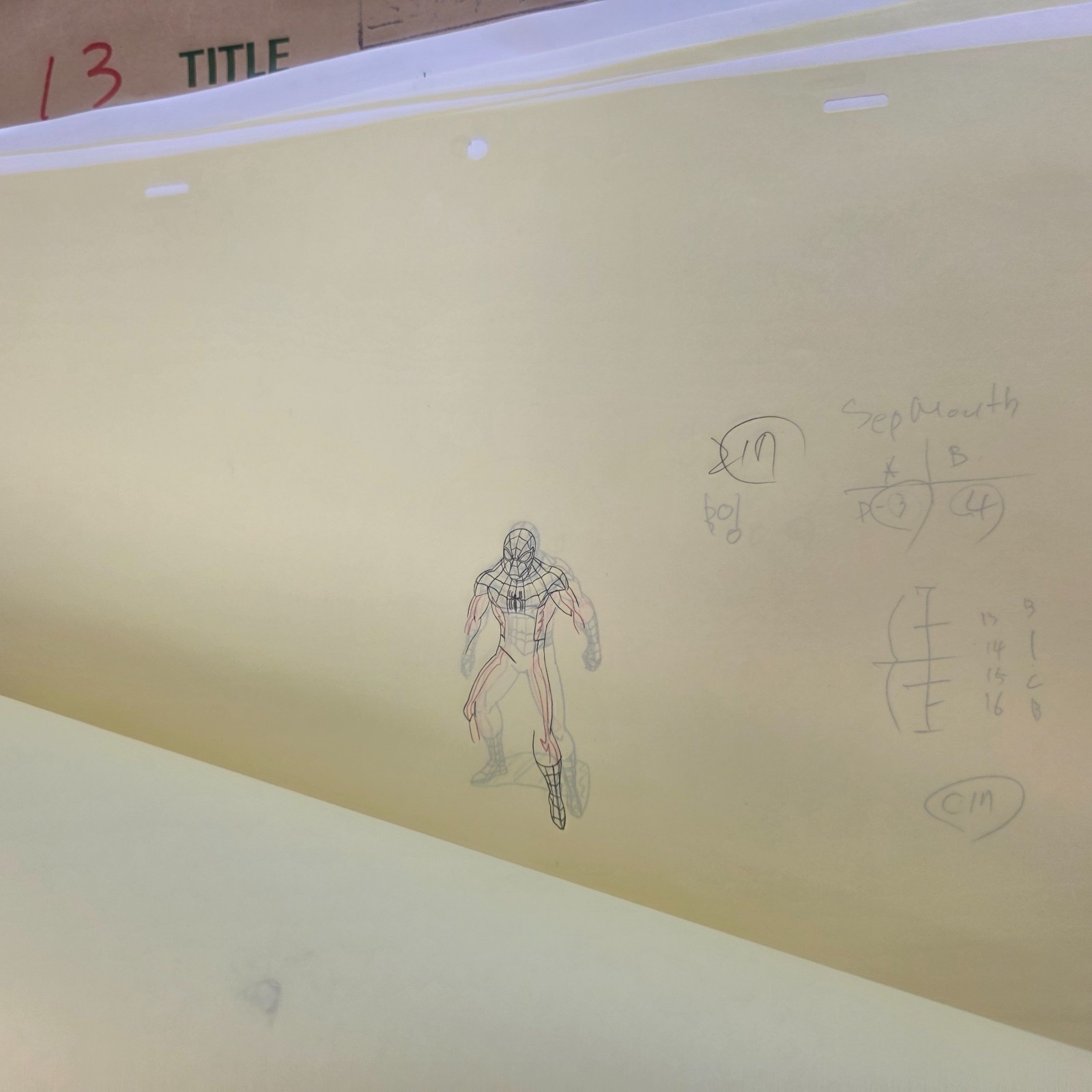 Ultimate Spider-Man Production Animation Cel Drawing Lot Marvel Doc Oc Nick Fury