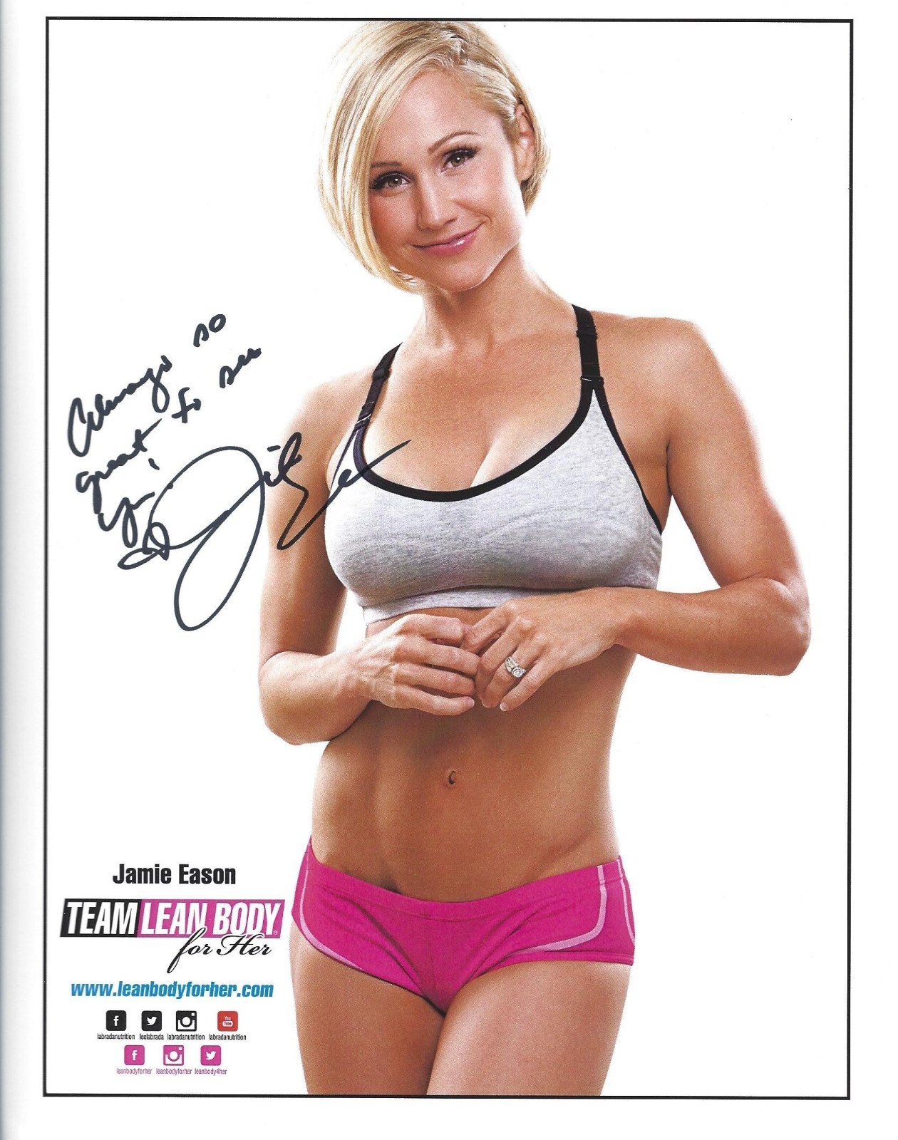 JAMIE EASON-„Sexy Fitness Model“-Authentic Autographed Promo w/proof