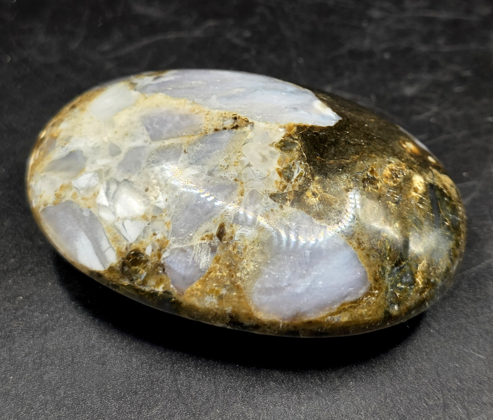 2.5″ Brecciated Purple Jasper Polished Palm Stone | Mystic Merlinite Crystal