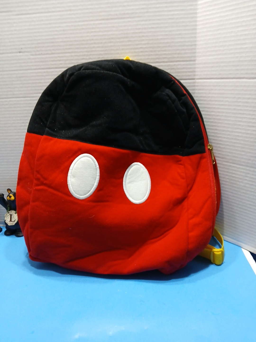 Disney Mickey Mouse 16″ Large Backpack. Red & Black W/ Yellow Straps.