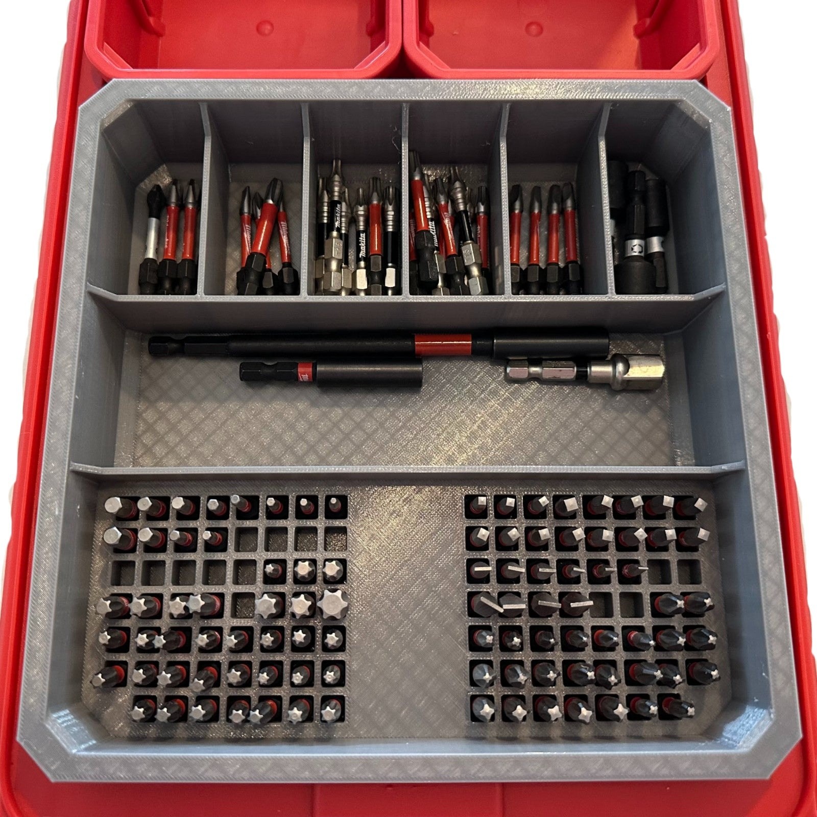 Impact bit holder insert for Milwaukee PACKOUT Low Profile Organizers