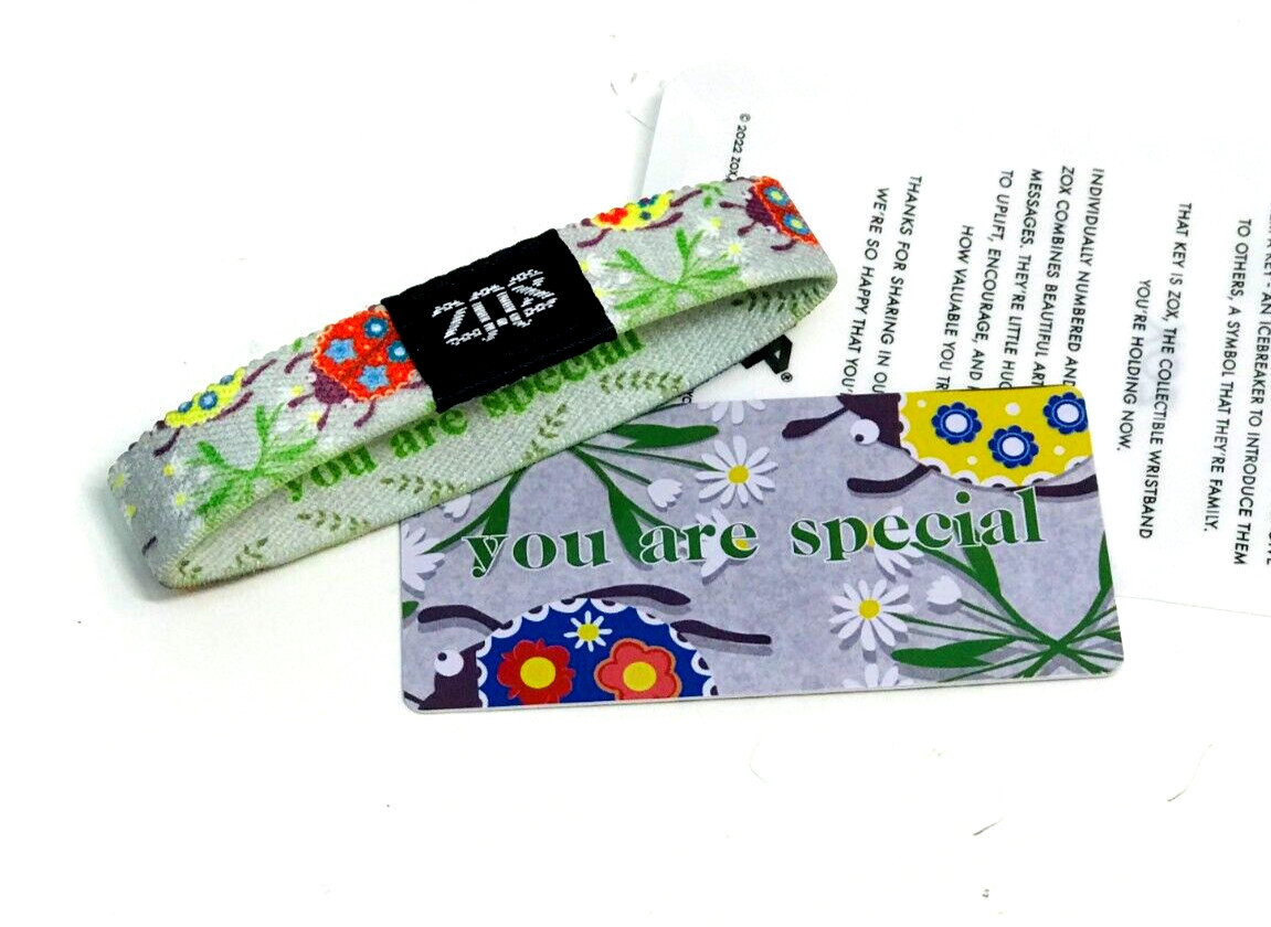 ZOX **YOU ARE SPECIAL** Silver Medium Single Wristband w/Card