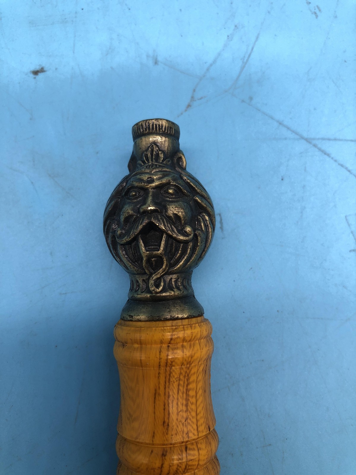 Decorative Wood Handle Dirk Dagger Lion Pommel Sheath Brown Medieval Decor