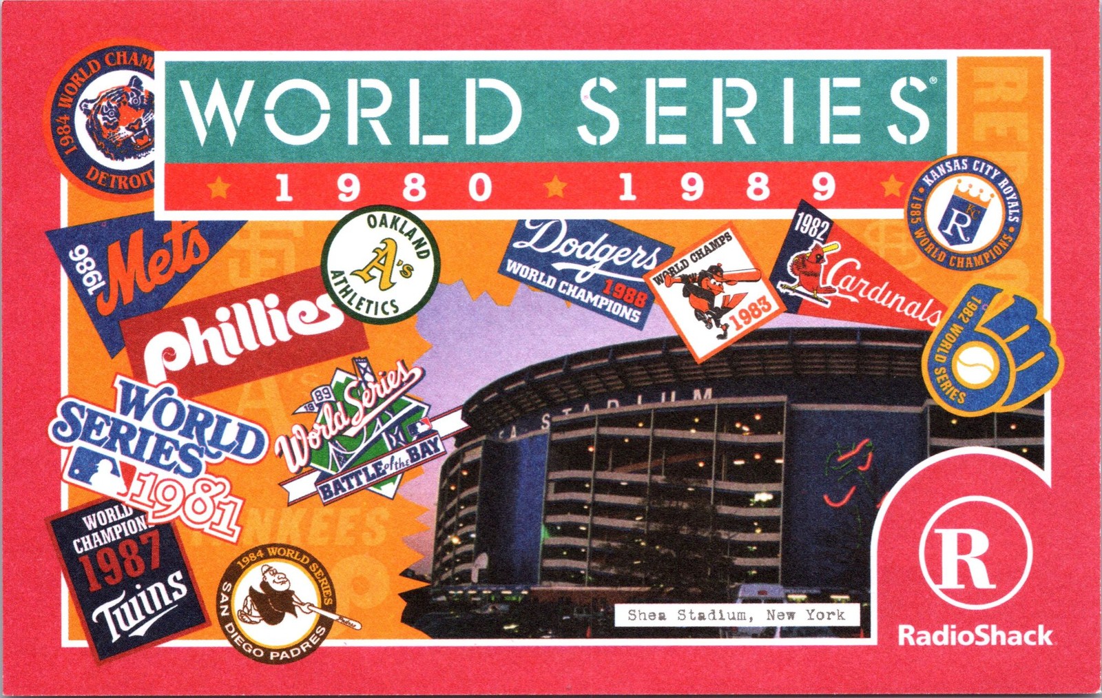 RadioShack World Series 1980-1989 Shea Stadium Postcard MLB Hologram Official