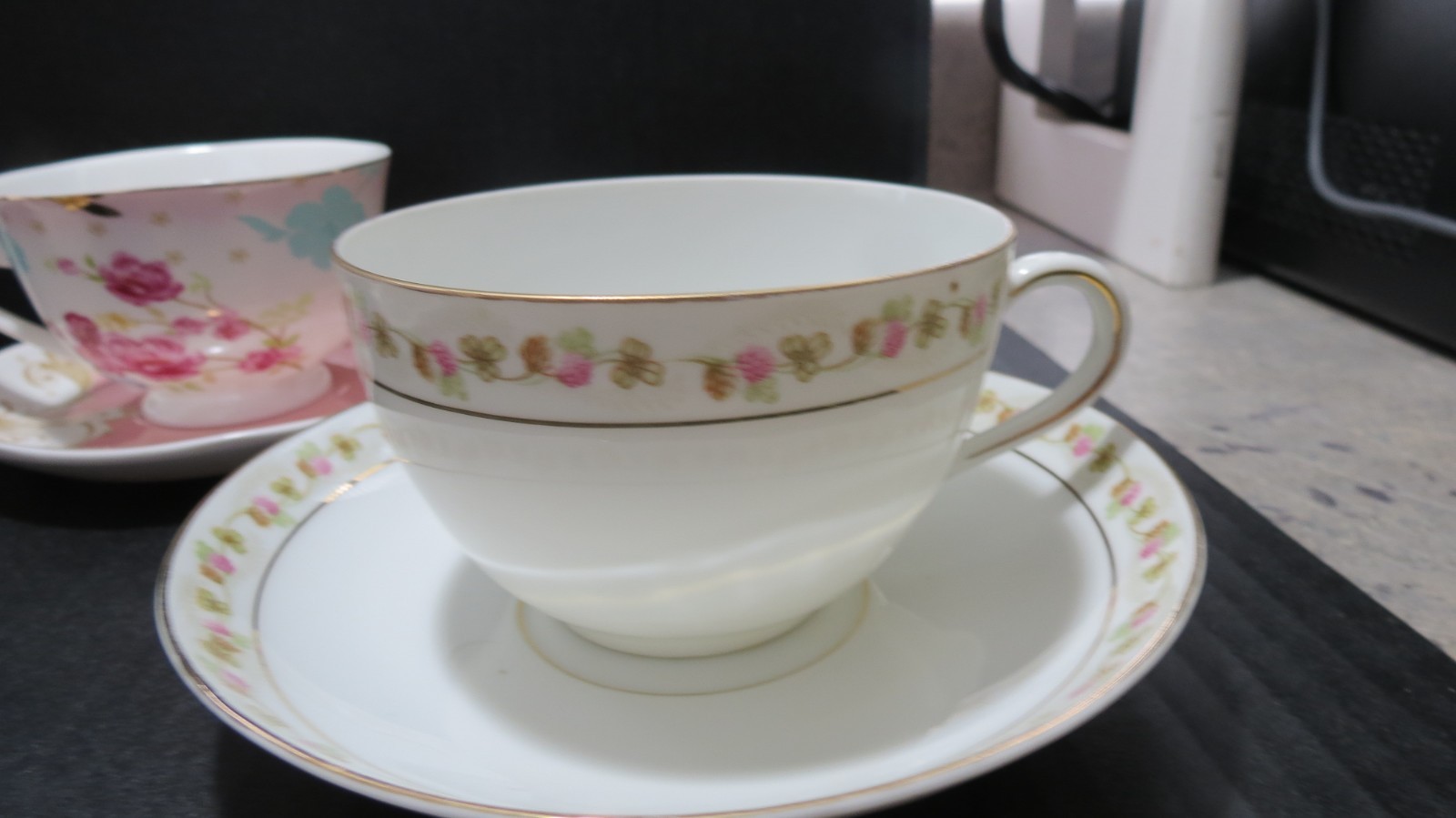 VINTAGE BONE CHINA 3 SETS Teacups AND Saucers BONE CHINA ASSORTED DESIGNS