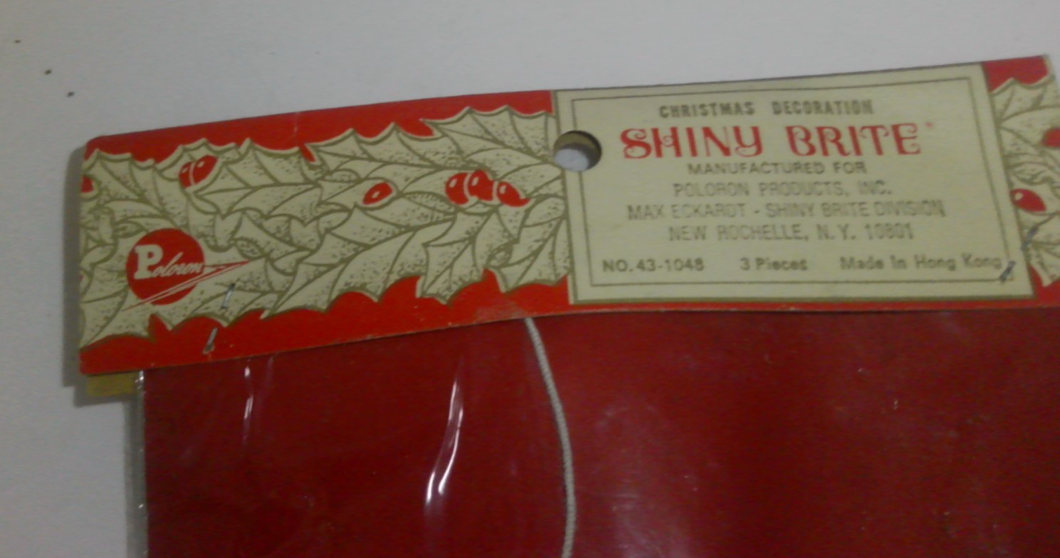 Shiny Brite Christmas musical instrument ornaments 1960’s New in package
