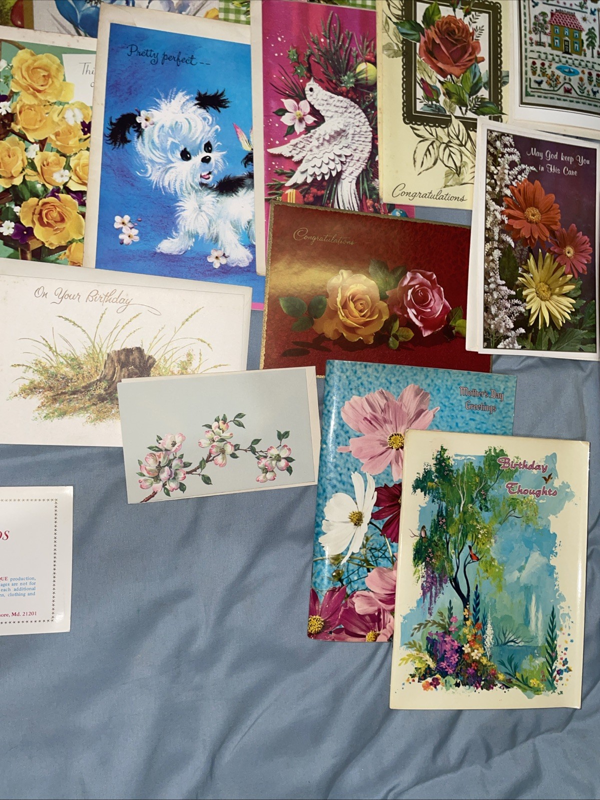 All Occasions Lot of 38 Vintage Greeting Cards, w Box & 2 Ideals Poem books