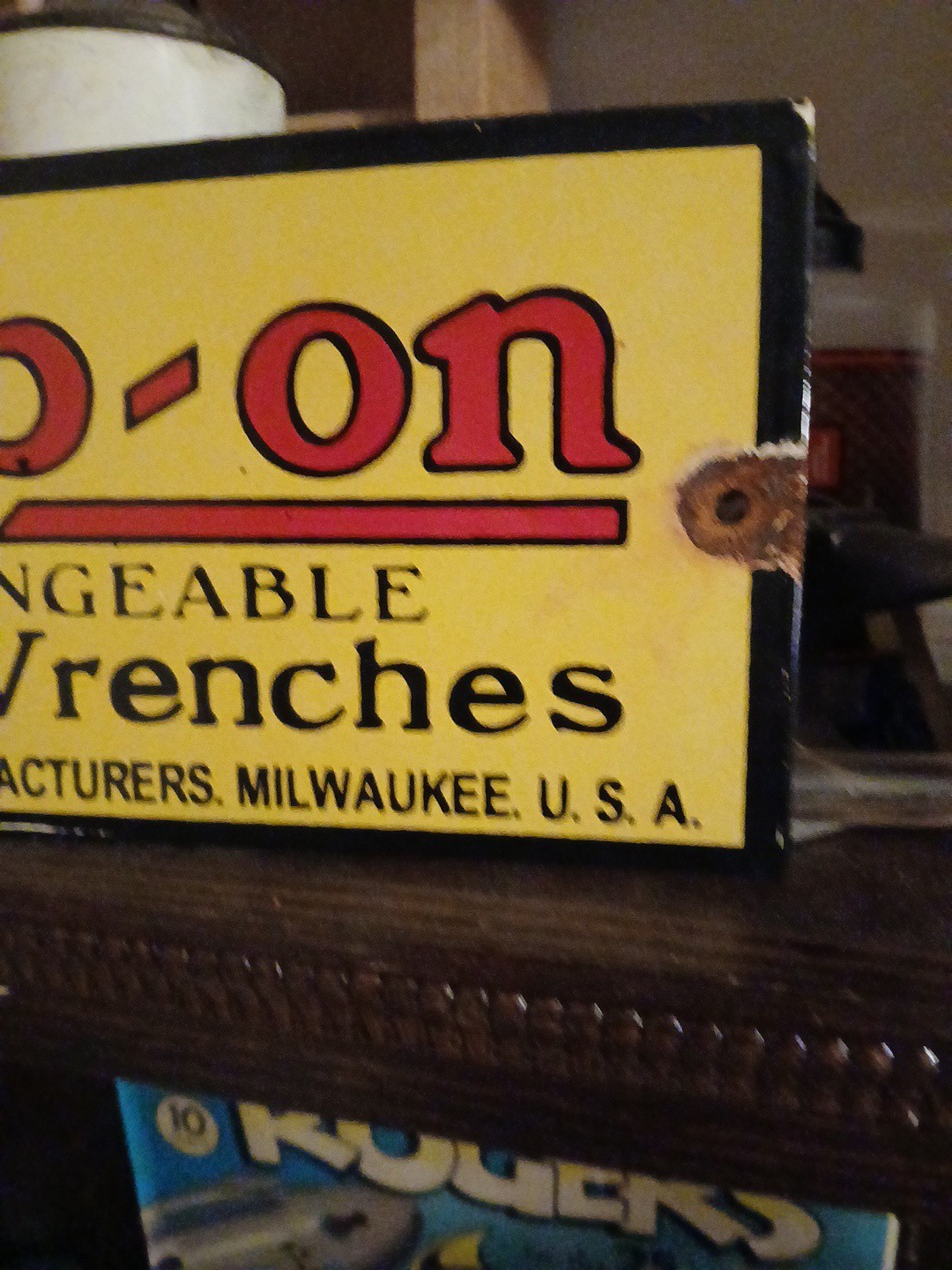Vintage Snap On Tools Porcelain Sign – Mechanic Repair Gas Dealer Shop Sign 12“