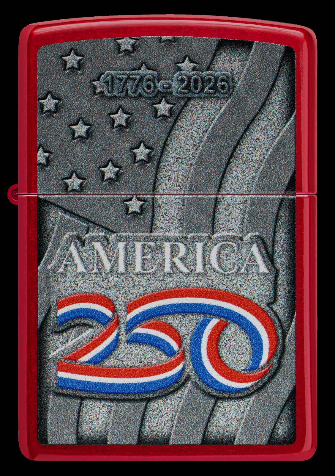 Zippo 47290, USA 250th Anniversary 1776-2026 Red Matte Finish Lighter