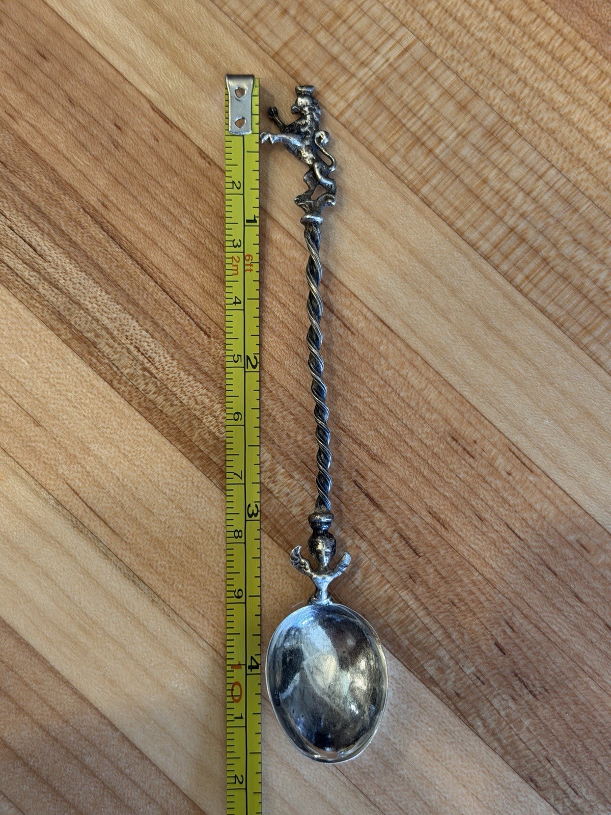 Antique Silver Spoon Decorative Twisted Handle with Prancing Horse