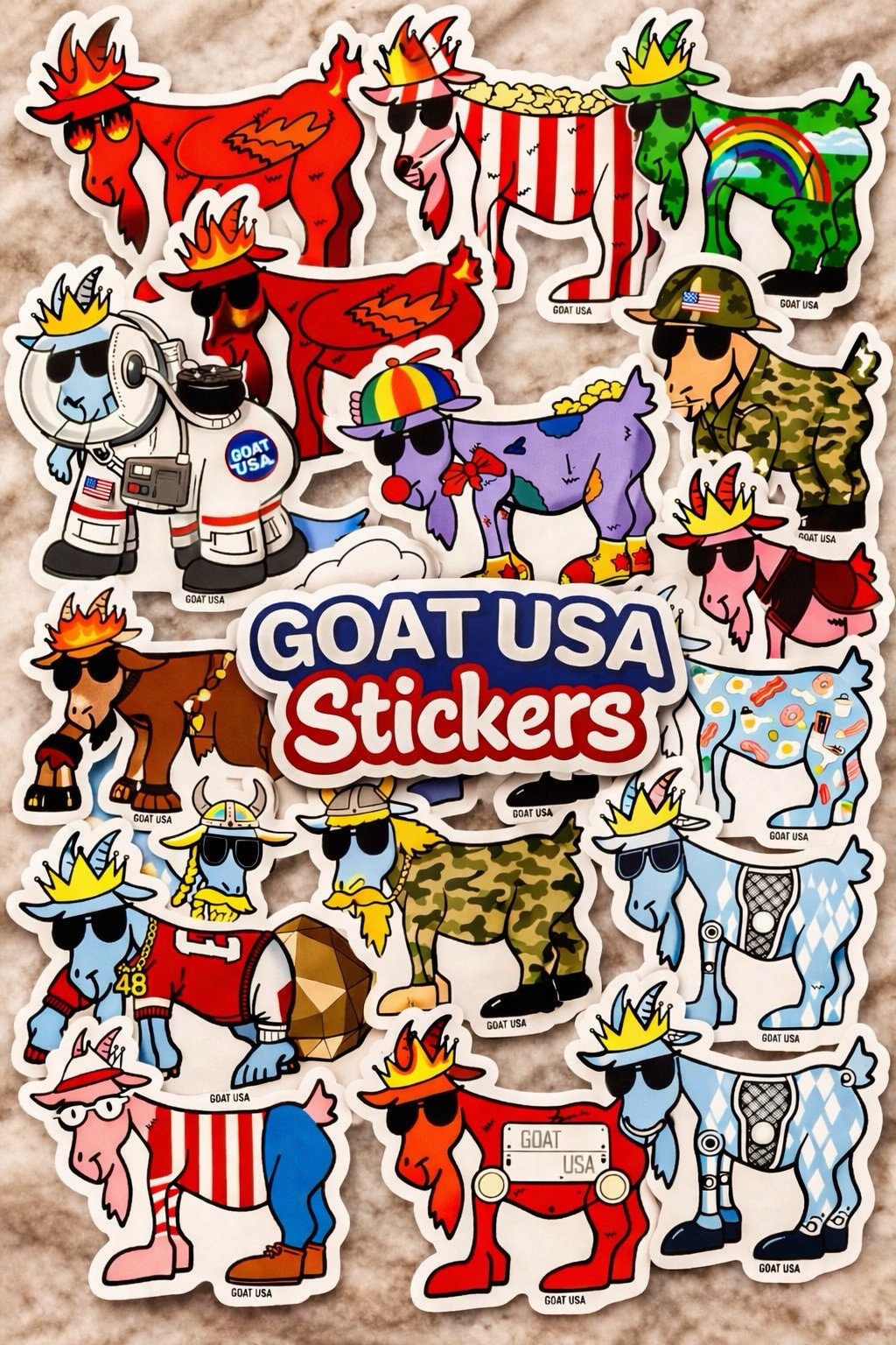 SALE RARE 🚨 ☘️Goat USA Stickers 🐐 Most Under $4″ 🚨☘️Over 195 to choose