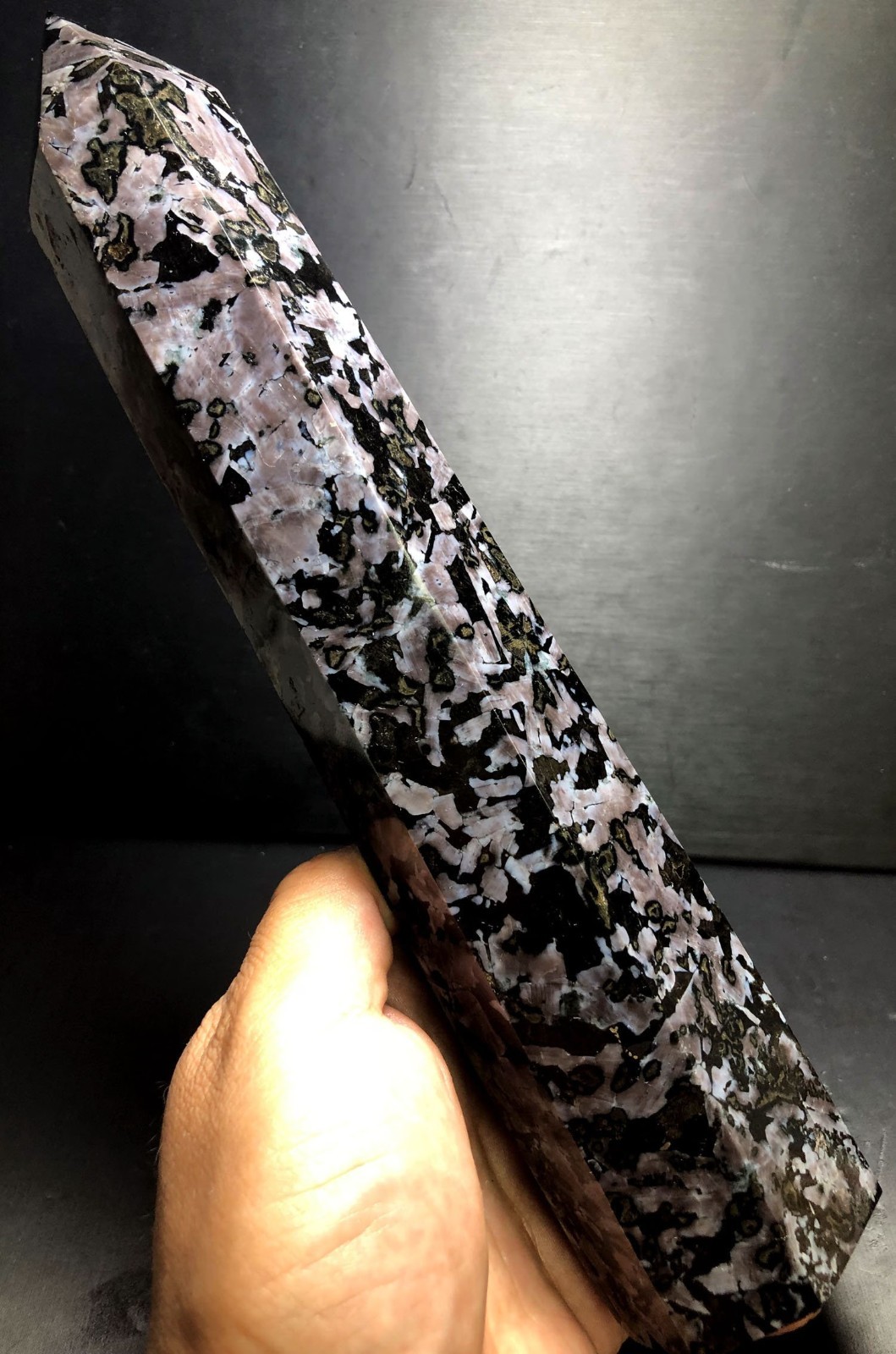 1224g 260mm Indigo Gabbro Terminated Generator Mystic Merlinite Crystal Point