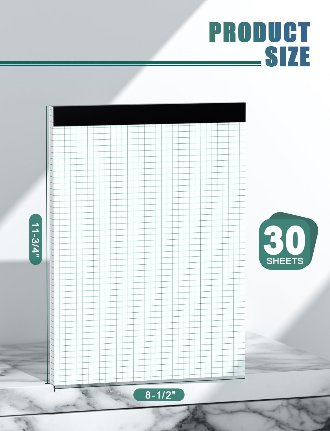 Graph Paper Pads 8.5 x 11, 4×4 Ruled, 6 Pack 1/4 8.5in x 11in