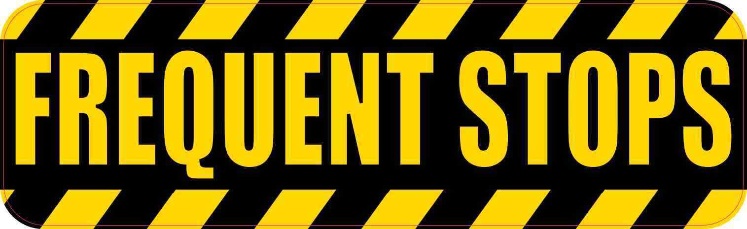 10in x 3in Yellow Black Frequent Stops Magnet Car Truck Vehicle Magnetic Sign