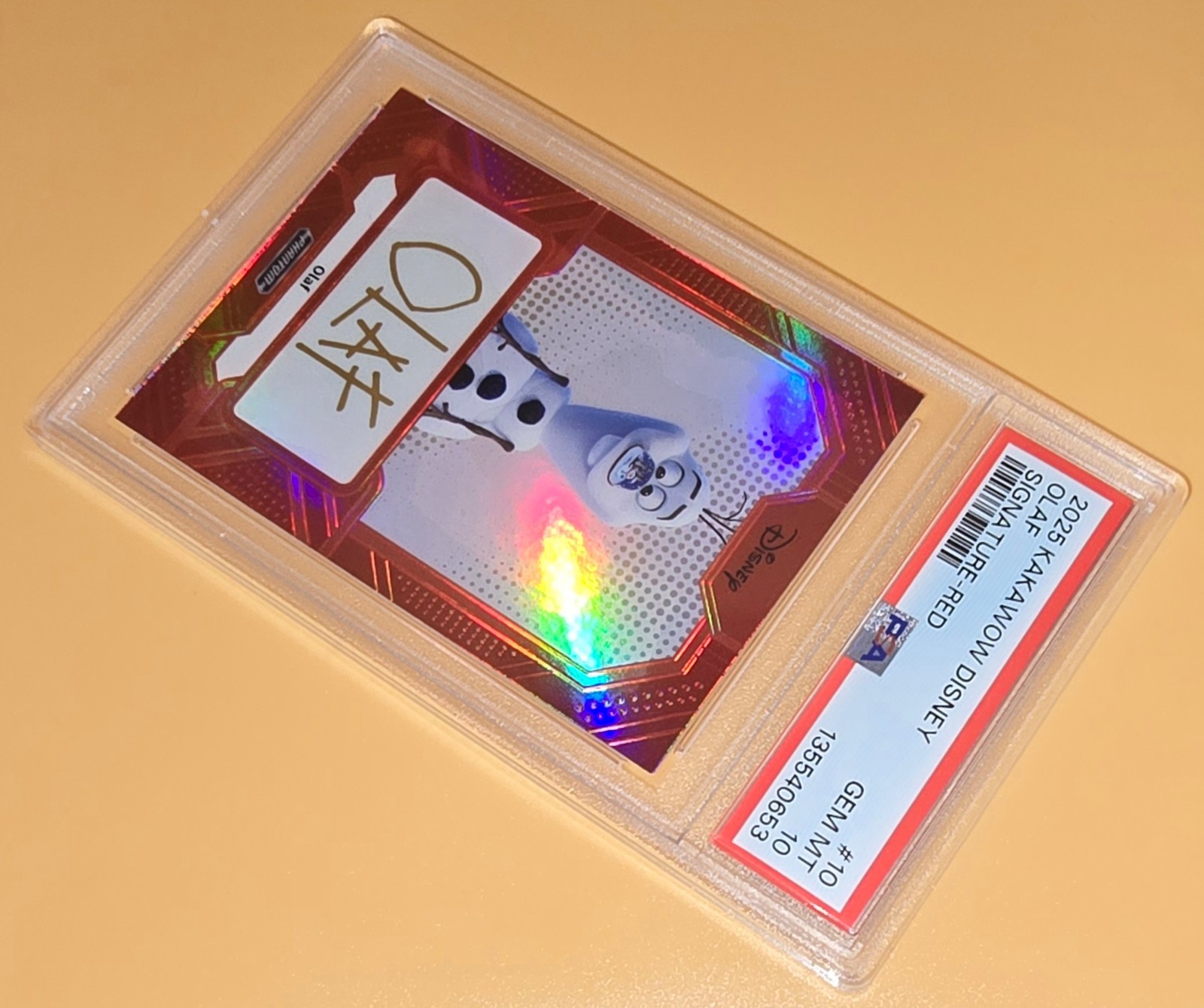 Olaf from Frozen PSA 10 Low Pop 1 Signature Red #d 2025 Kakawow Disney Phantom