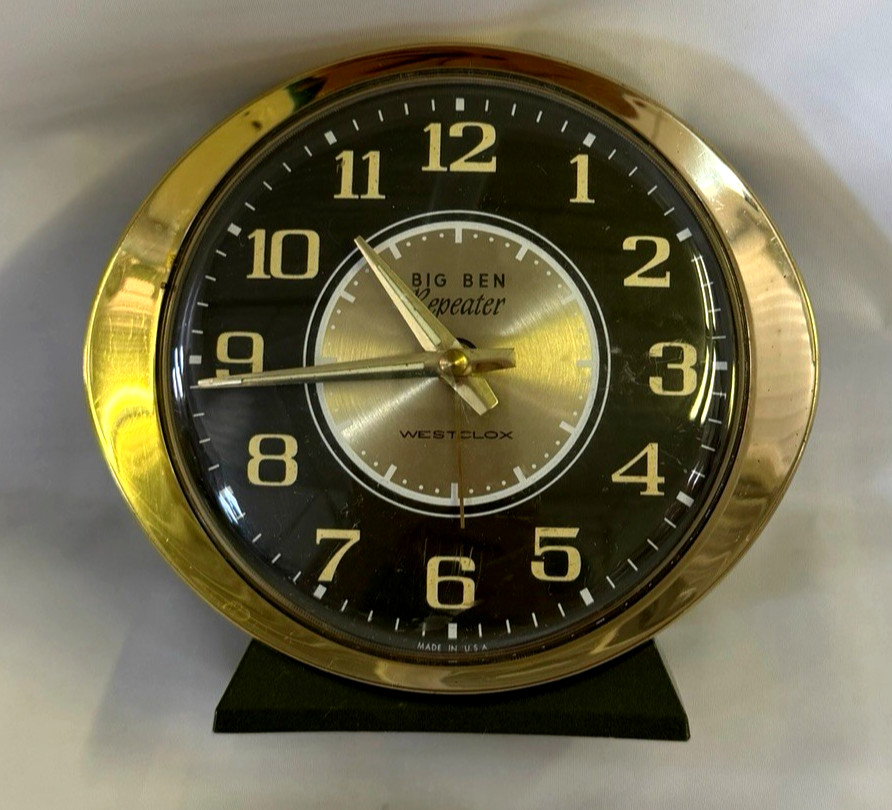 Westclox Repeater Big Ben Deluxe Windup Luminescent Alarm Clock Retro Clock