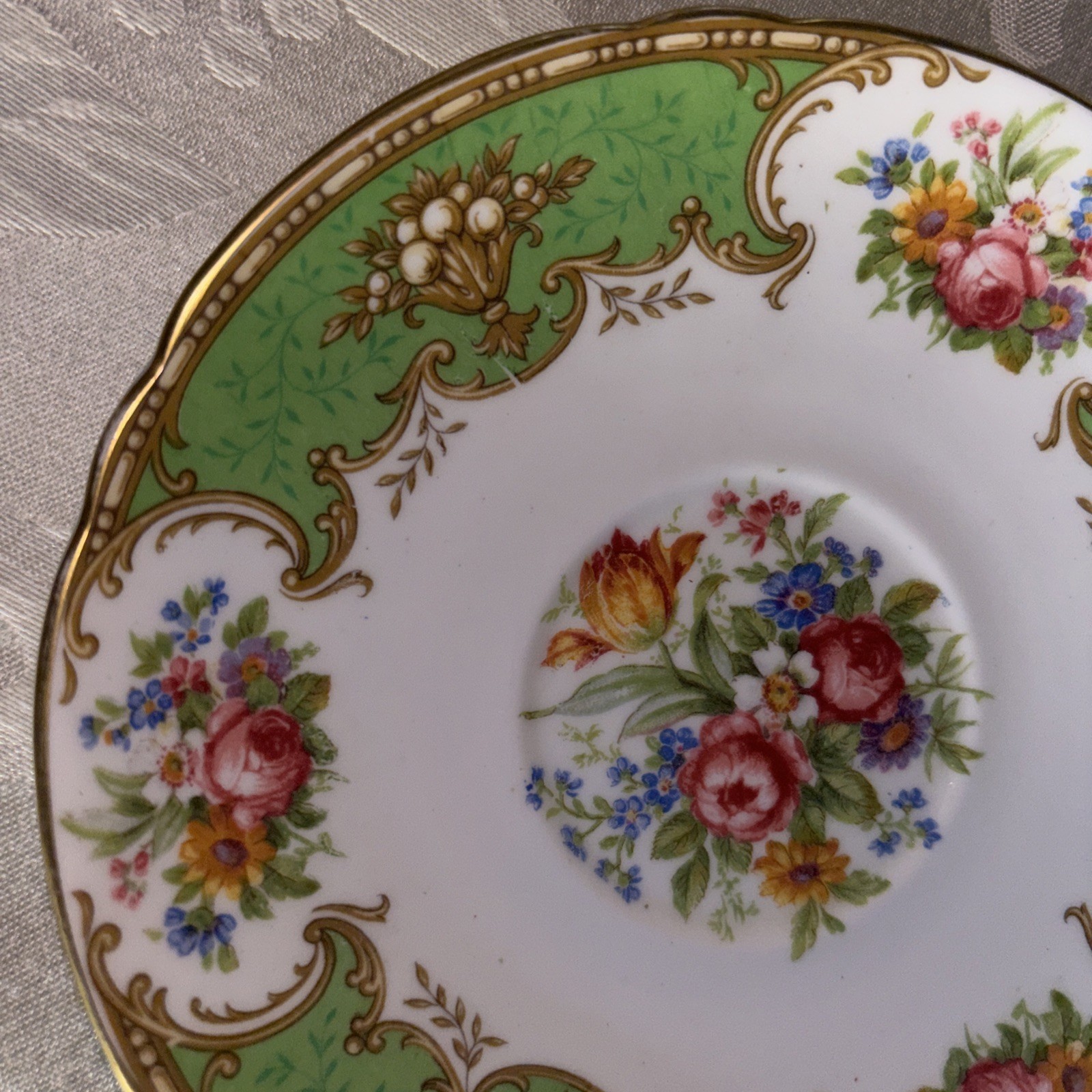 Shelley England Duchess Fine Bone Footed China Cup & Saucer Green