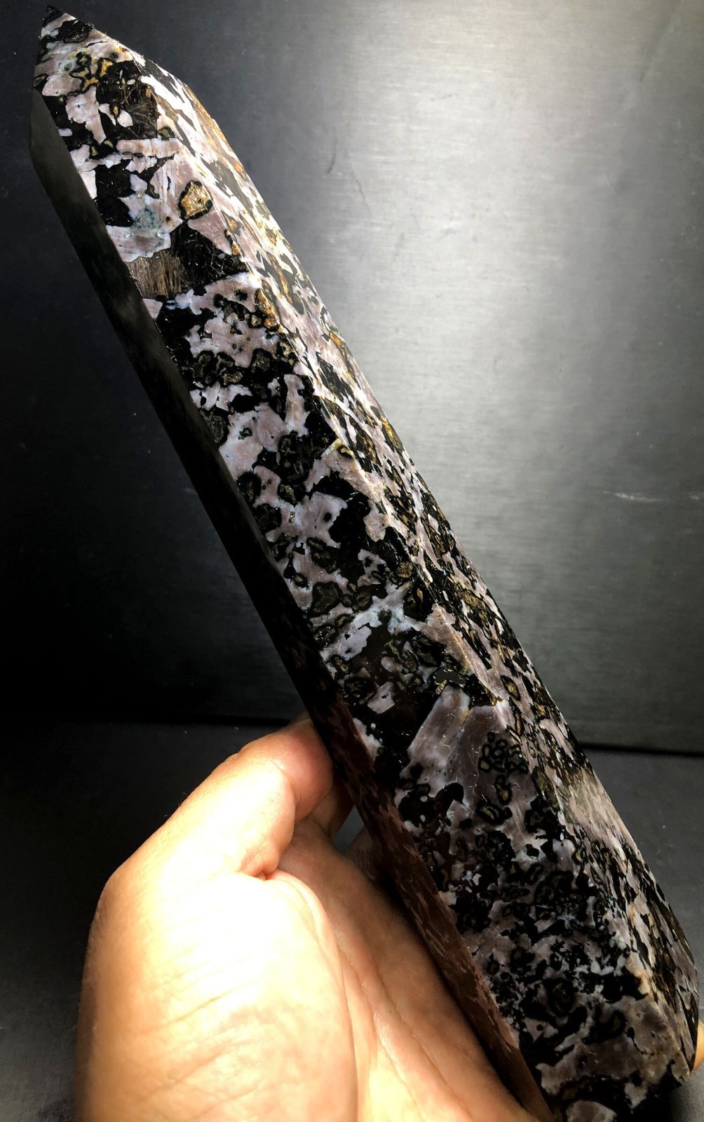 1224g 260mm Indigo Gabbro Terminated Generator Mystic Merlinite Crystal Point