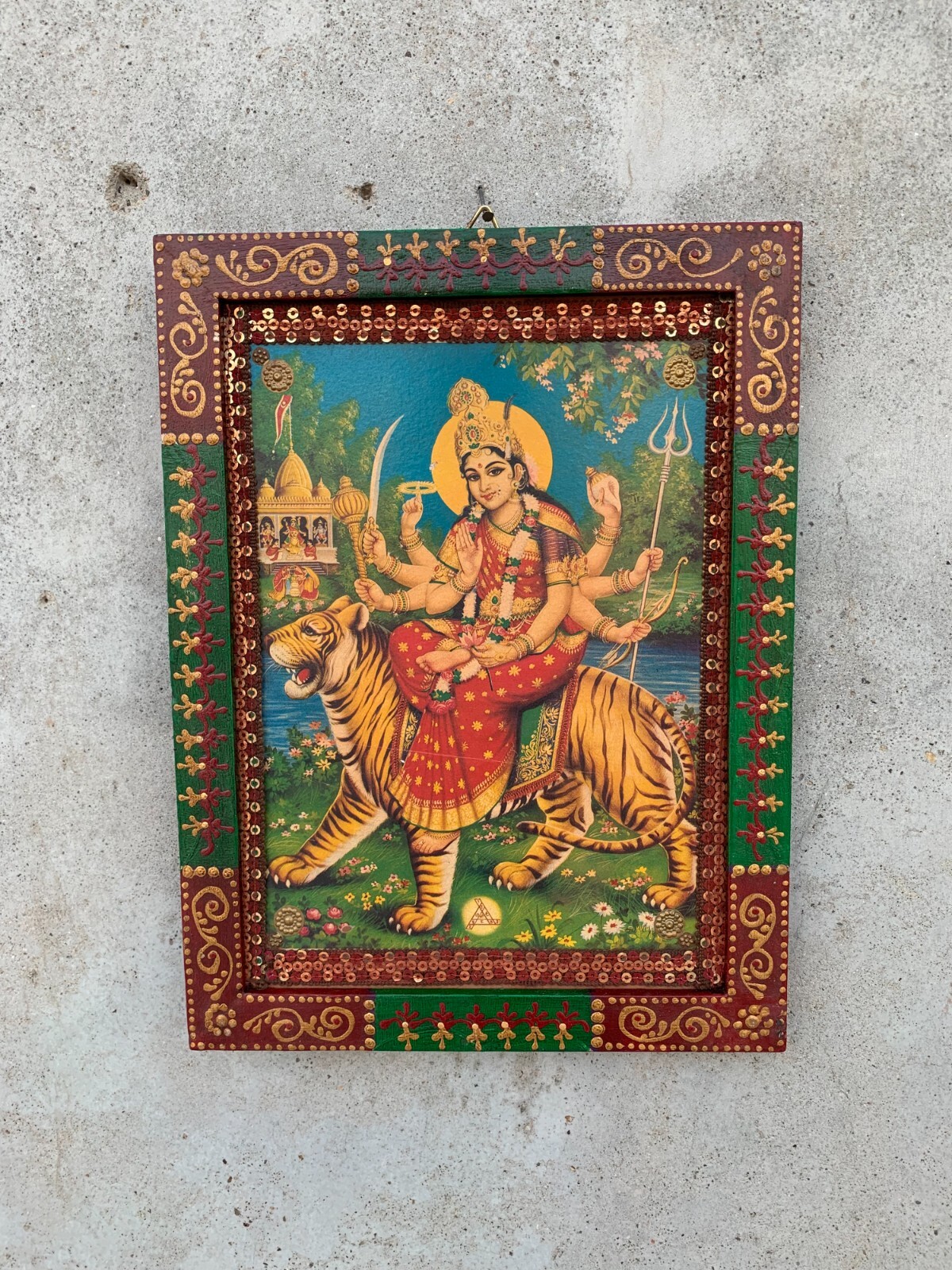 Durga Mata Photo Frame, Ambe Mata Photo Frame,Indian Hindu Deity Photo-8.5×11.5″