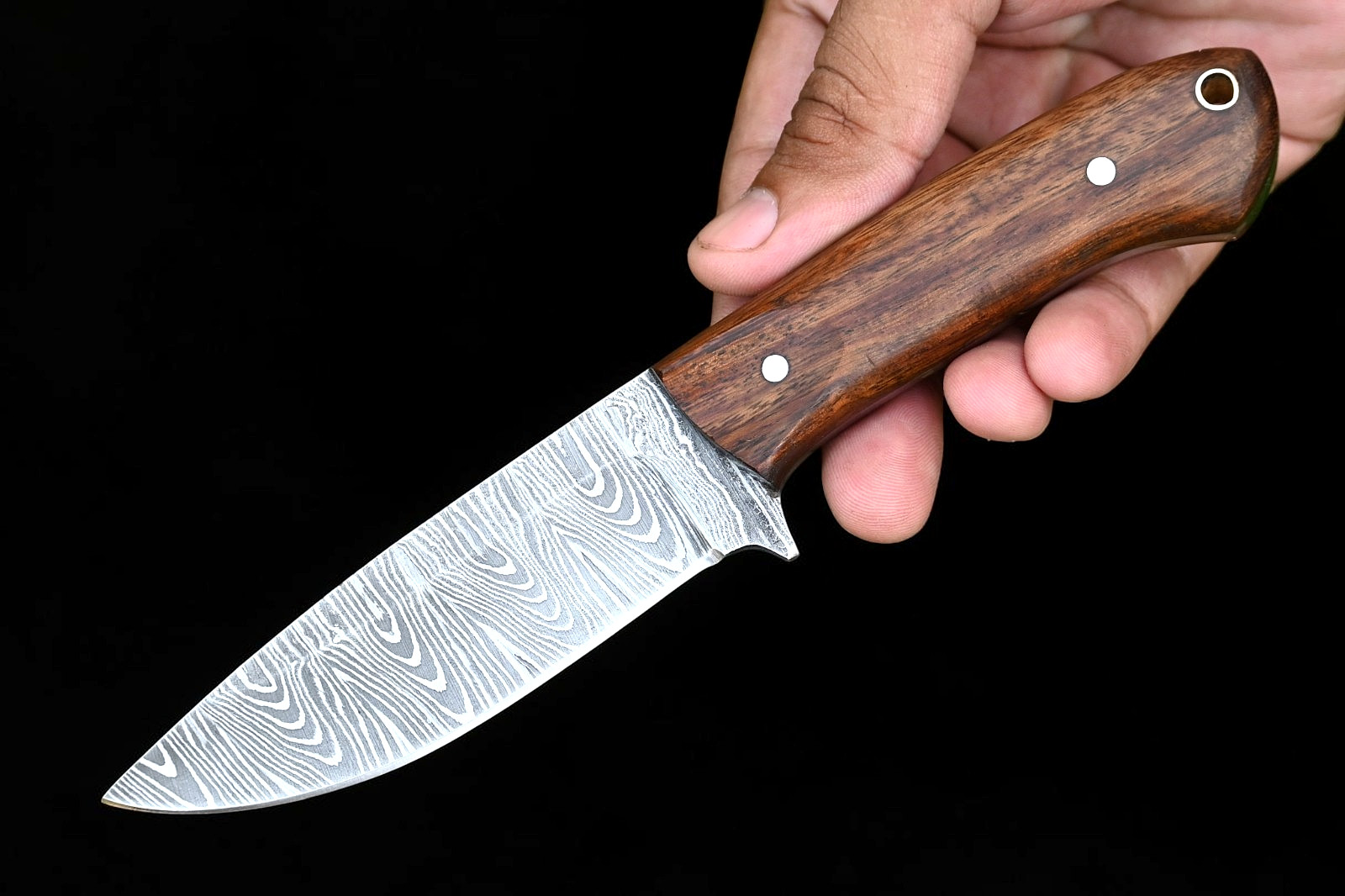 Custom Made Hand Forged Damascus Steel Skinner Hunting Knife Leather Sheath 2903