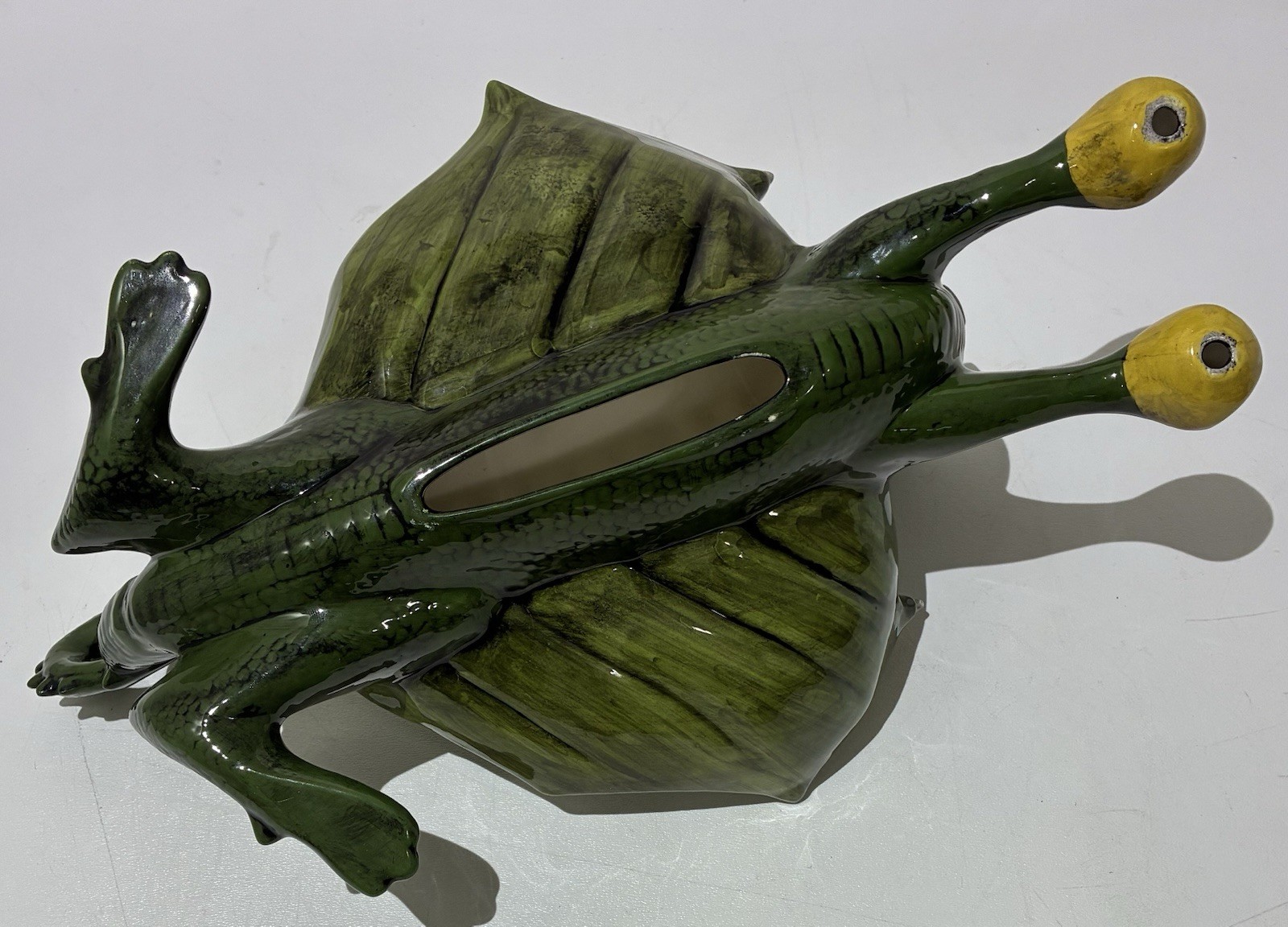 Vintage Dragon Ashtray Retro Decor Big Wings Ceramic 15″ HUGE Center Piece VTG