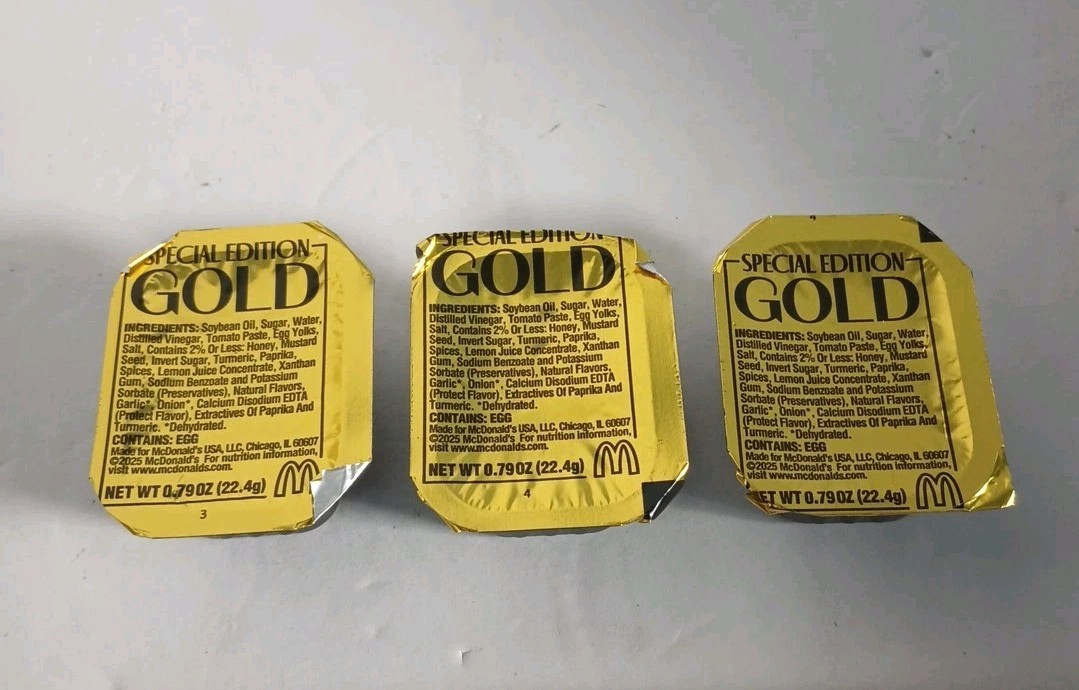 McDonald’s Special Edition Gold Sauce Lot of 3 Nomostang Deals