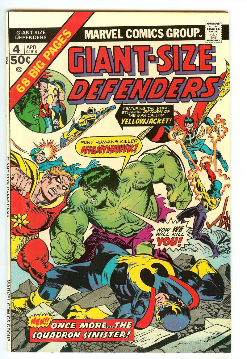 GIANT-SIZE DEFENDERS #4 7.5 // GIL KANE & FRANK GIACOIA COVER MARVEL COMICS 1975