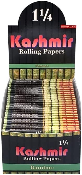 Bamboo Rolling Papers 1.25 1 1/4 Size 25 pack = 800 Leaves by Kashmir