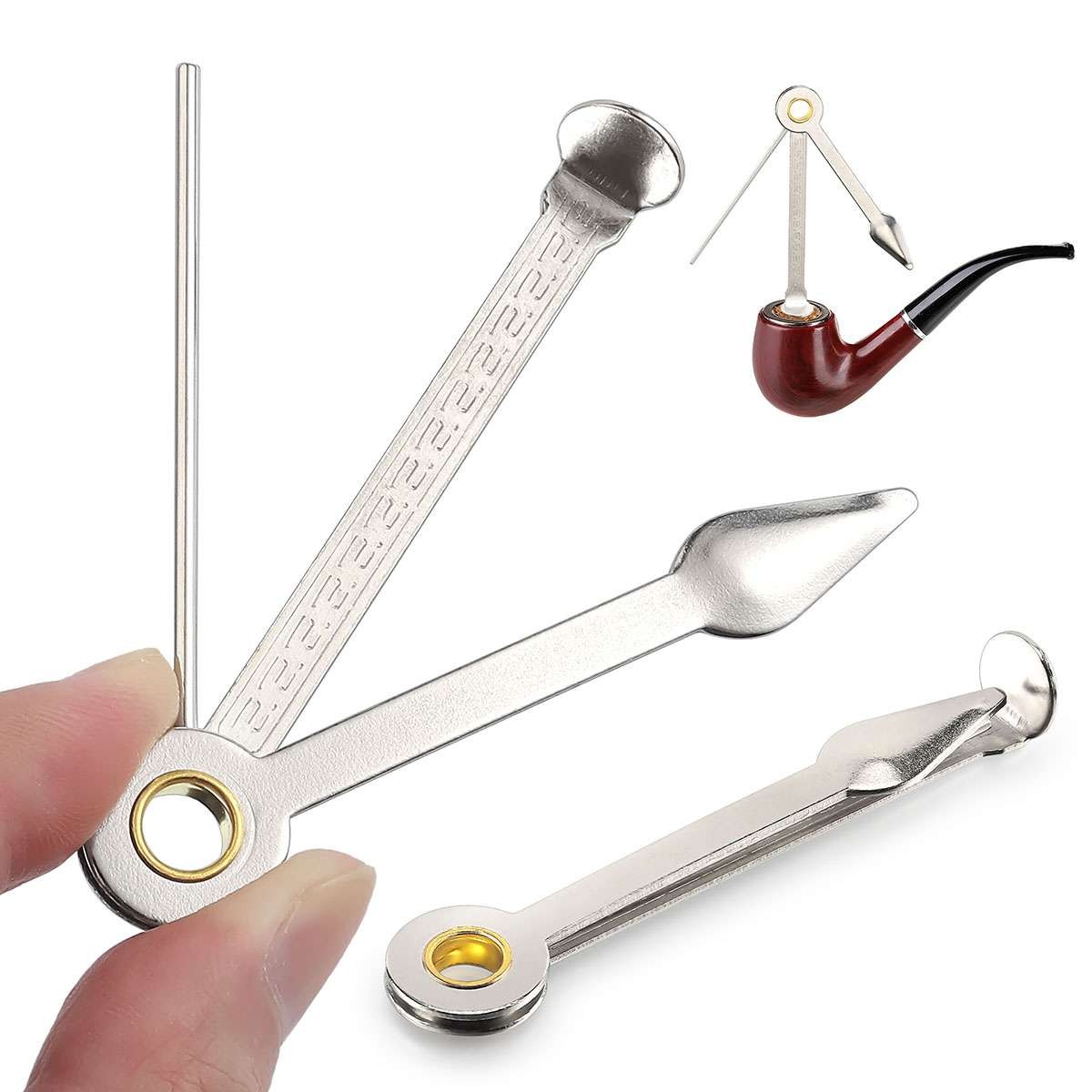 2Pcs 3 in 1 Pipe Tamper Reamer Tobacco Smoking Poker Scraper Cleaning Tool Kit