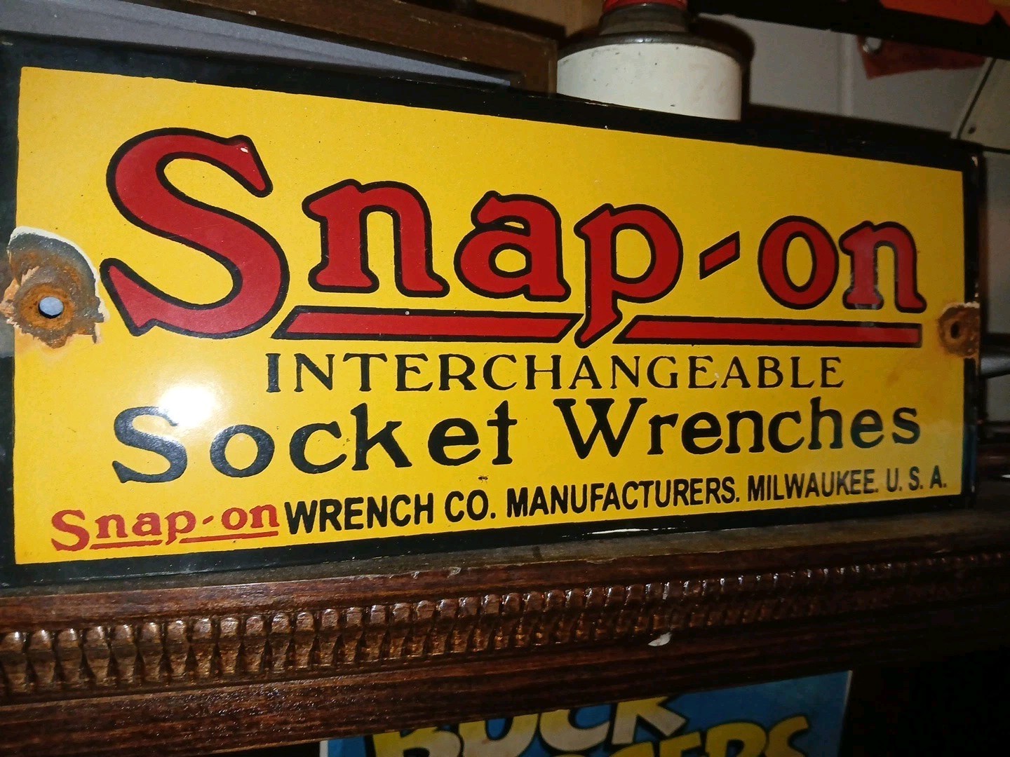 Vintage Snap On Tools Porcelain Sign – Mechanic Repair Gas Dealer Shop Sign 12“
