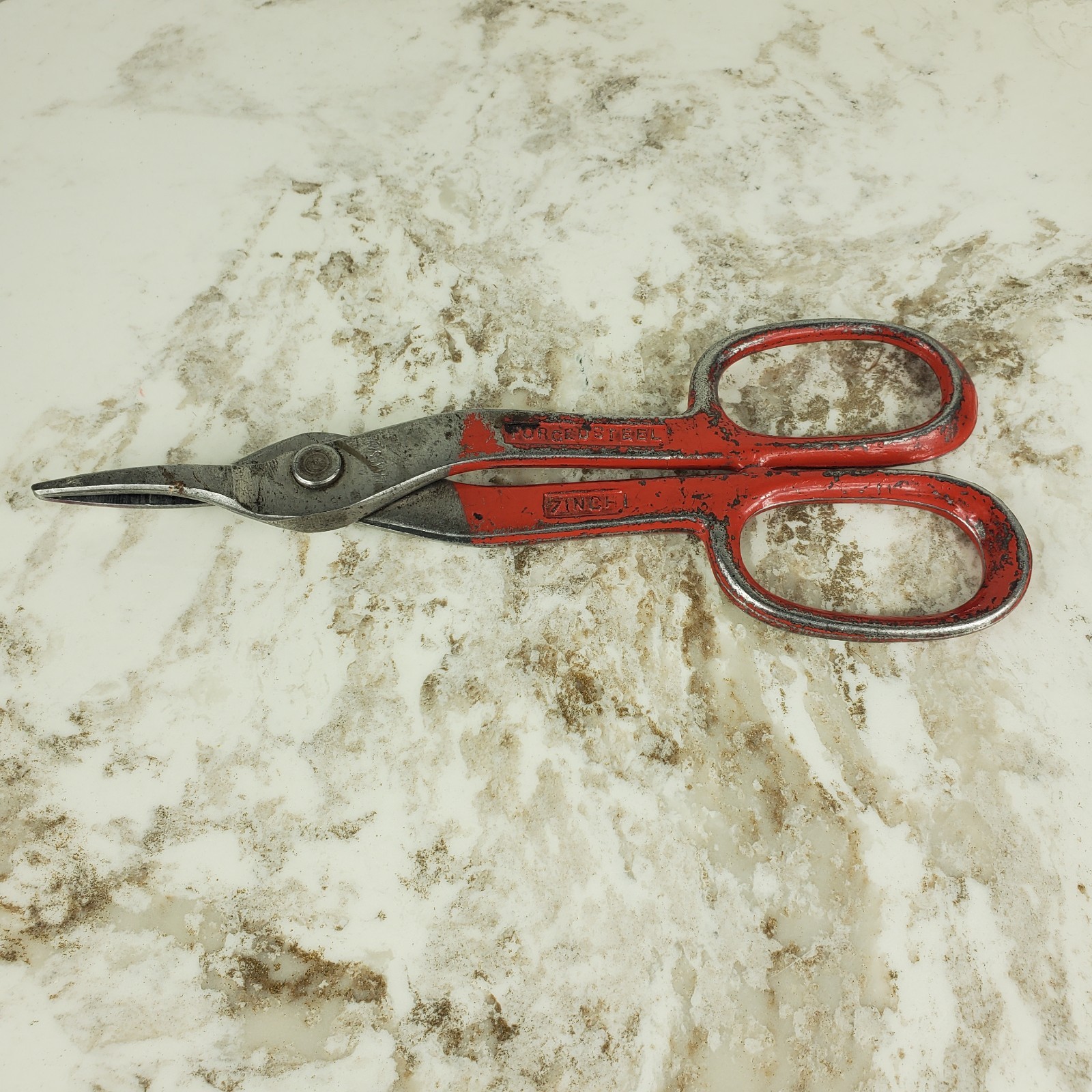 Vintage Heavy Duty Drop Forged in USA Tin Snips 10 Inches #9142