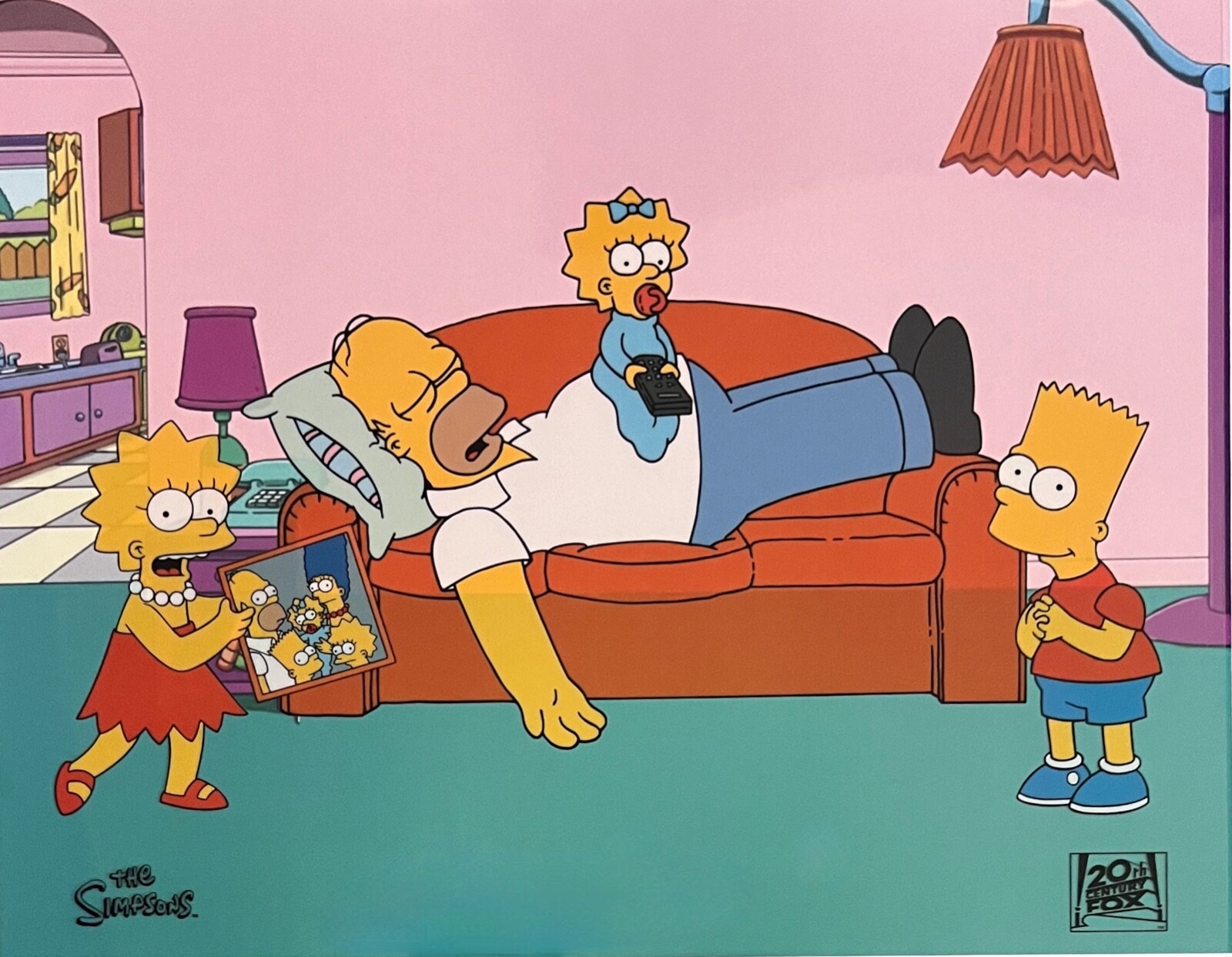 THE SIMPSONS The King of Naps Sericel Animation Art Cel 20th Century Fox 11″x14″