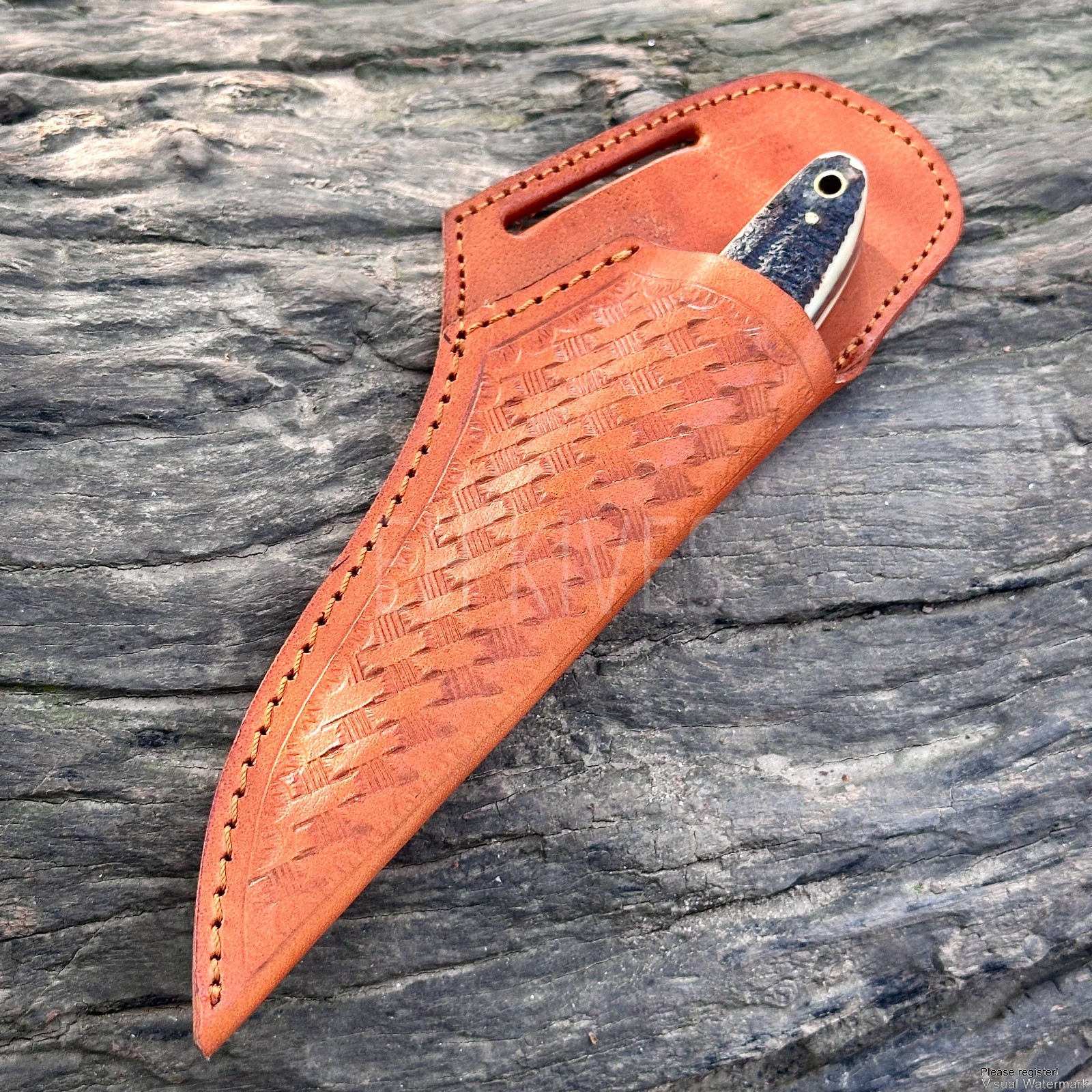 8-Inch Leather Sheath for Bowie, Skinner, & Camping Fixed Blade Knives