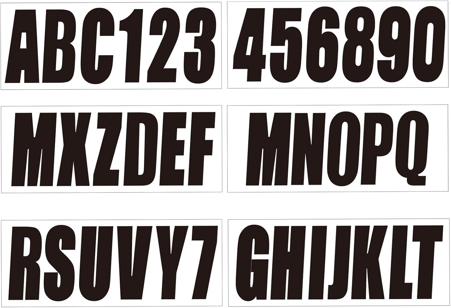 3 Inch Boat Registration Number & Letters Decal Kit Waterproof Marine Vinyl Hull