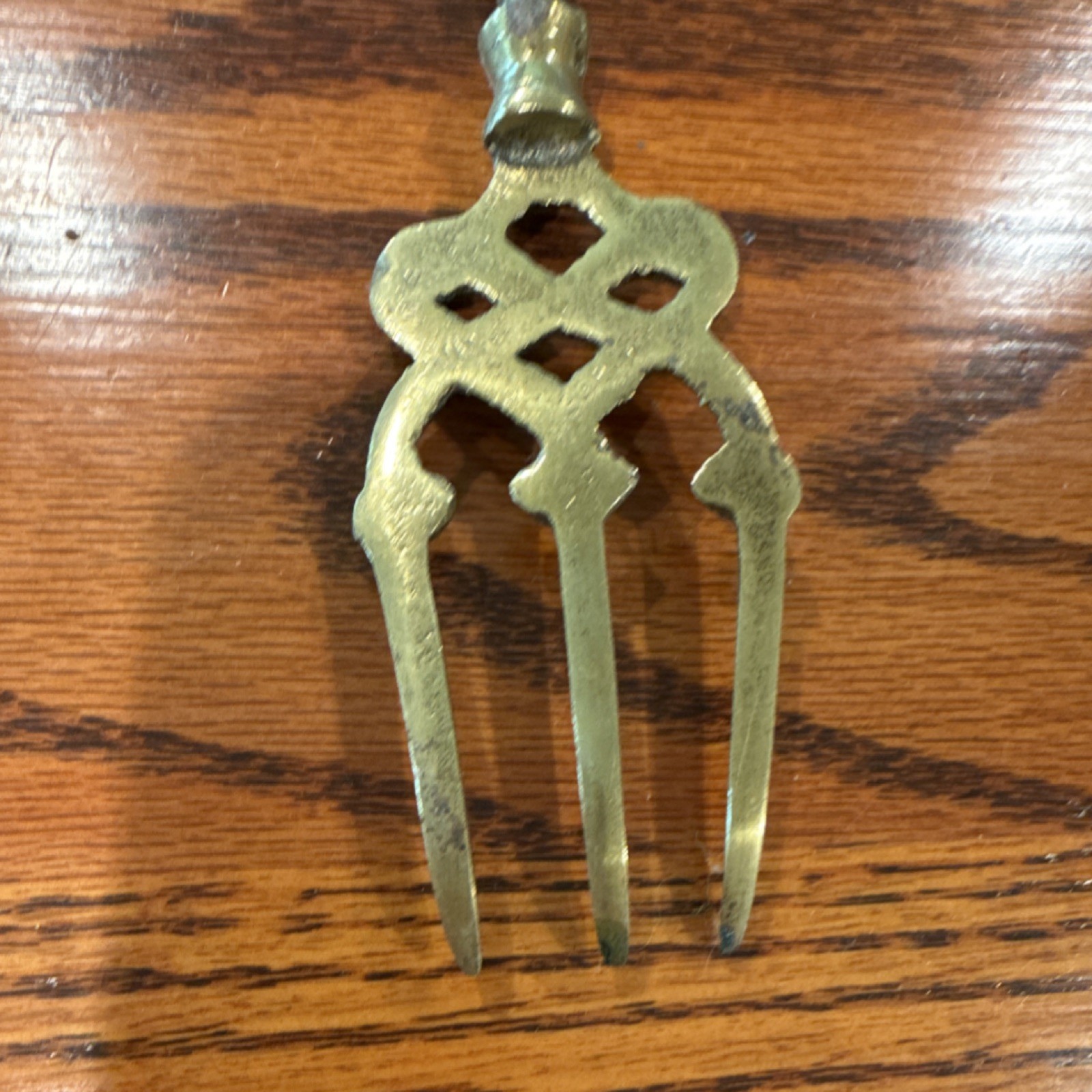 Brass Fork Horse Head Handle Vintage antique Hearth Barn fireplace? Decor