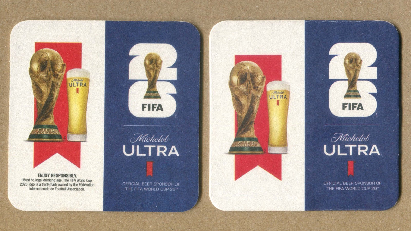 MICHELOB ULTRA FIFA 2026 World Cup Official Sponsor BEER MAT COASTER SOUS-BOCK