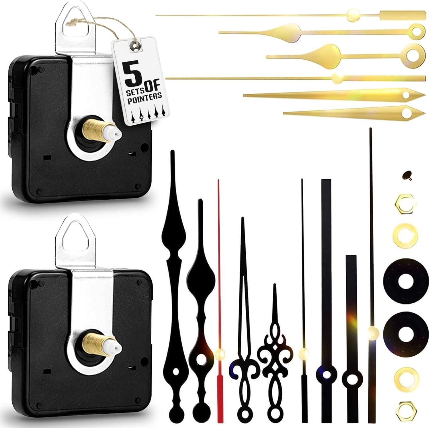 High-Quality Quartz Clock Mechanism Set with 5 Hands – No Batteries Included