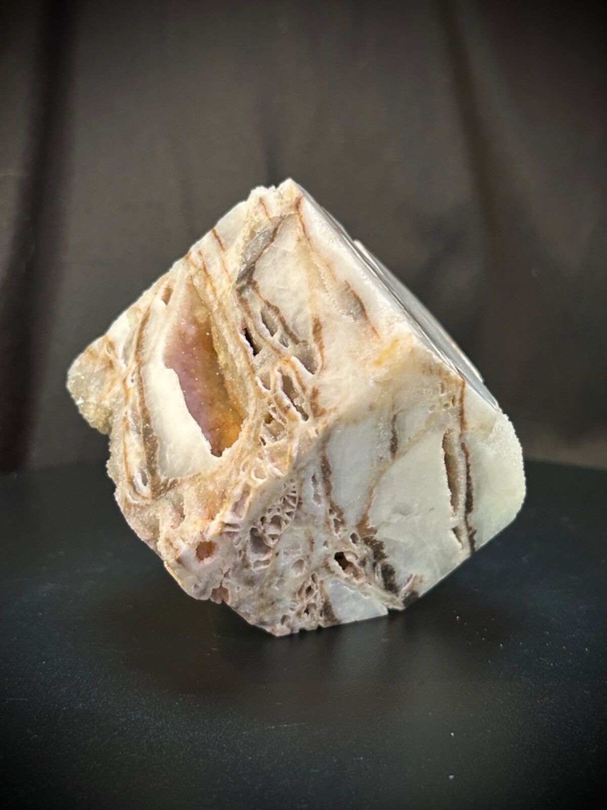 2.5″ Druzy Chalcedony Quartz Cube 1lb 4.6oz